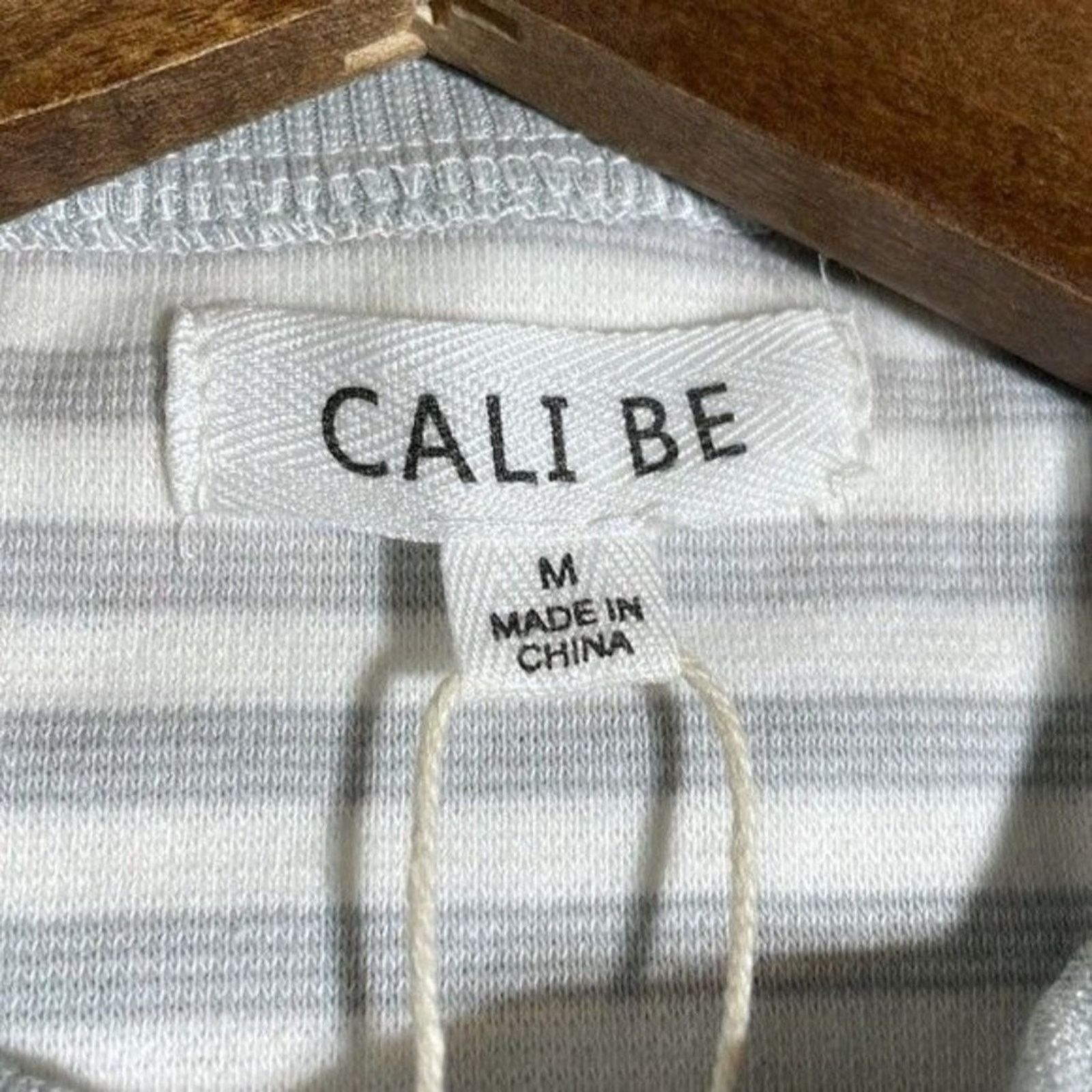 Nordstrom Cali Be Gray Striped Layered Oversized Sweatshirt New Medium Size M / US 6-8 / IT 42-44 - 8 Thumbnail