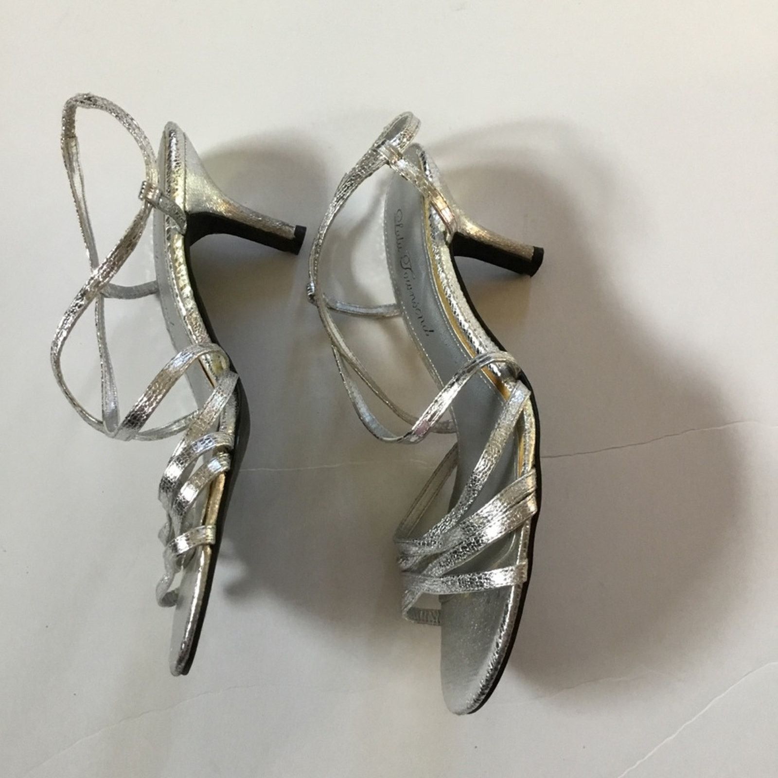 Other Lulu Townsend Silver Sandals Heels Size US 6.5 / IT 36.5 - 5 Thumbnail