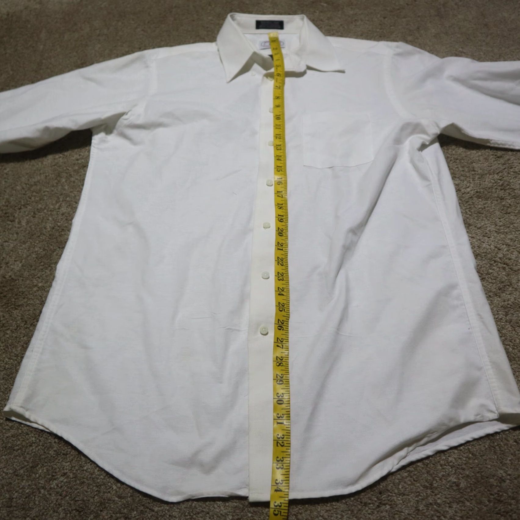 Vintage Jonathan Quale Solid White Button-Up Dress Shirt 17 Tall Adult Men's Shirt White Mens Size 46R - 6 Thumbnail