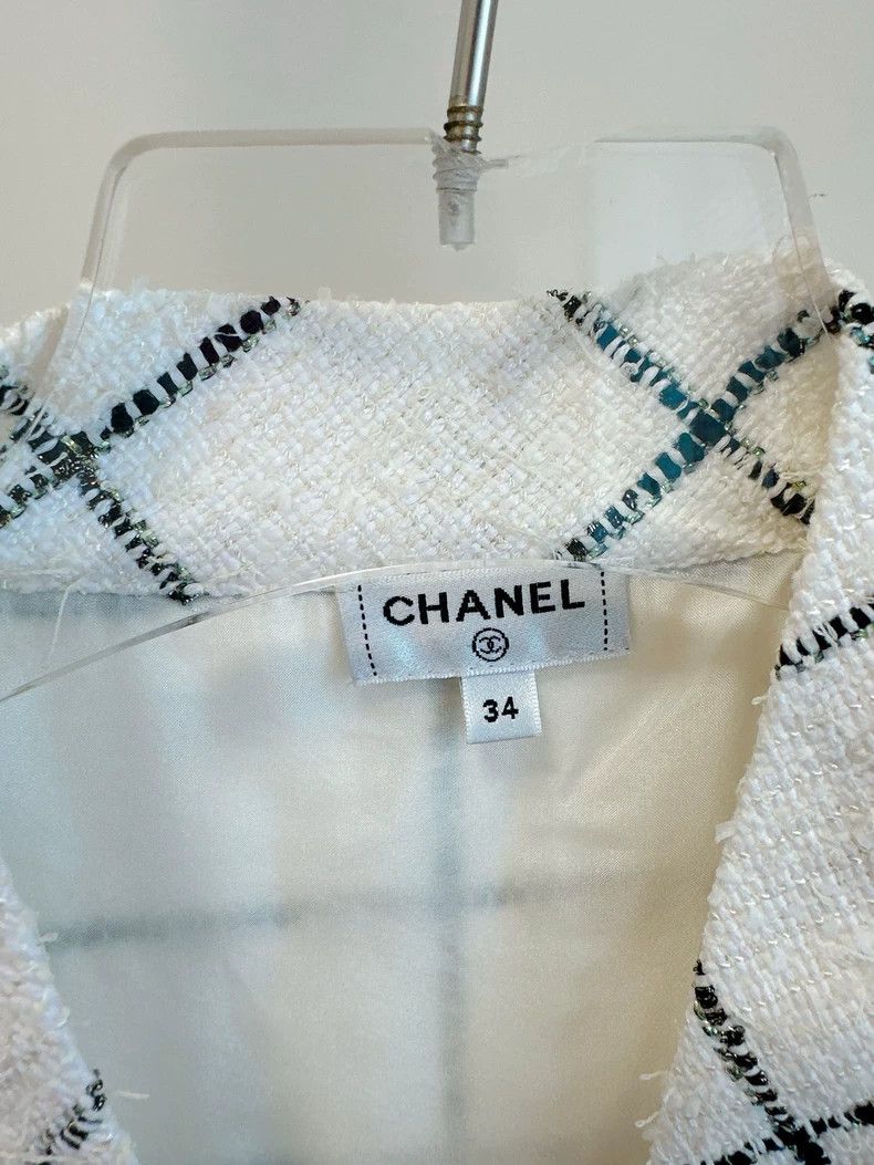 Chanel Chanel 19s white plaid vest Size XXS / US 00 / IT 34 - 3 Thumbnail