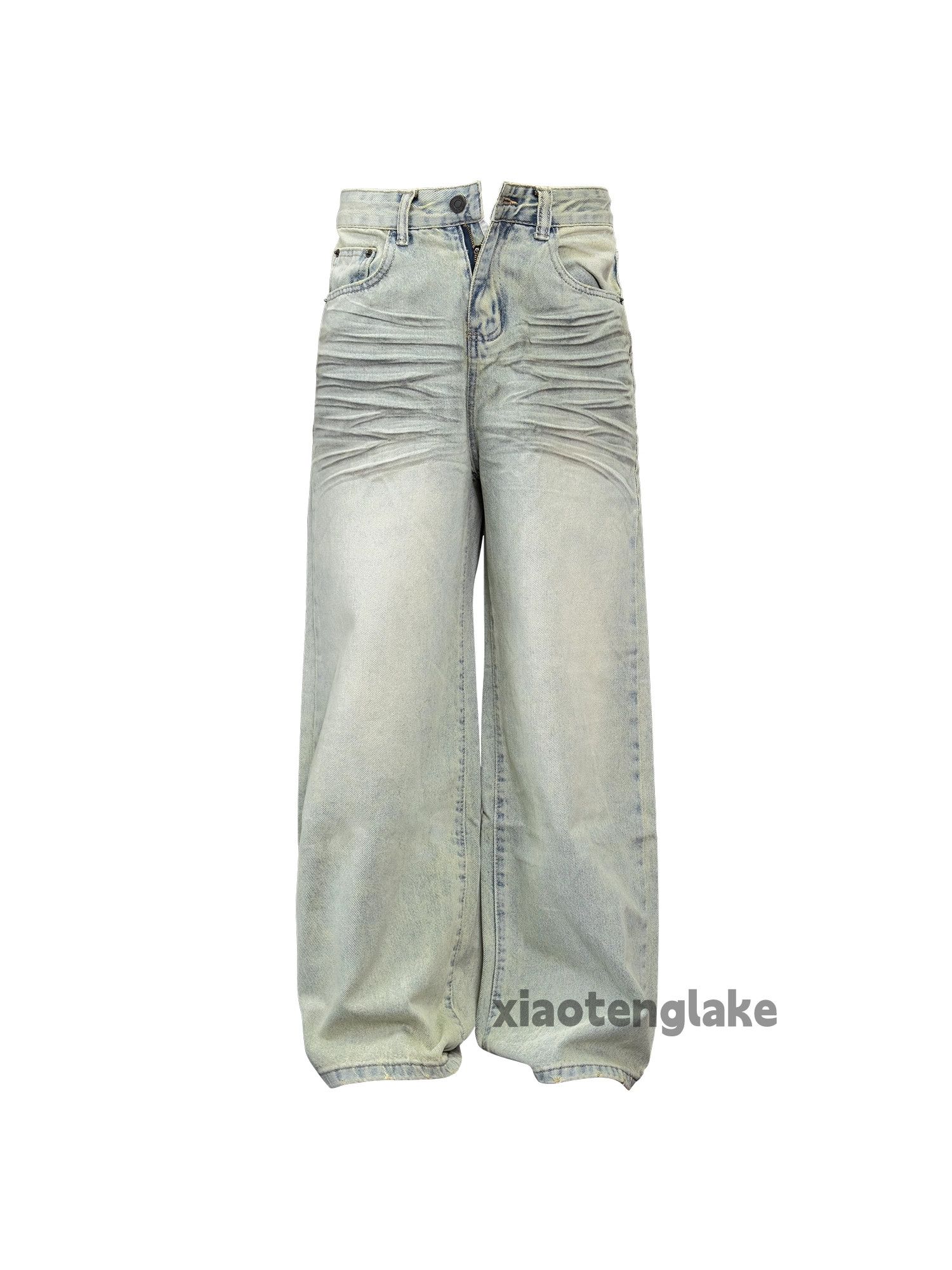 Washed faded punk grunge loose baggy stain jeans