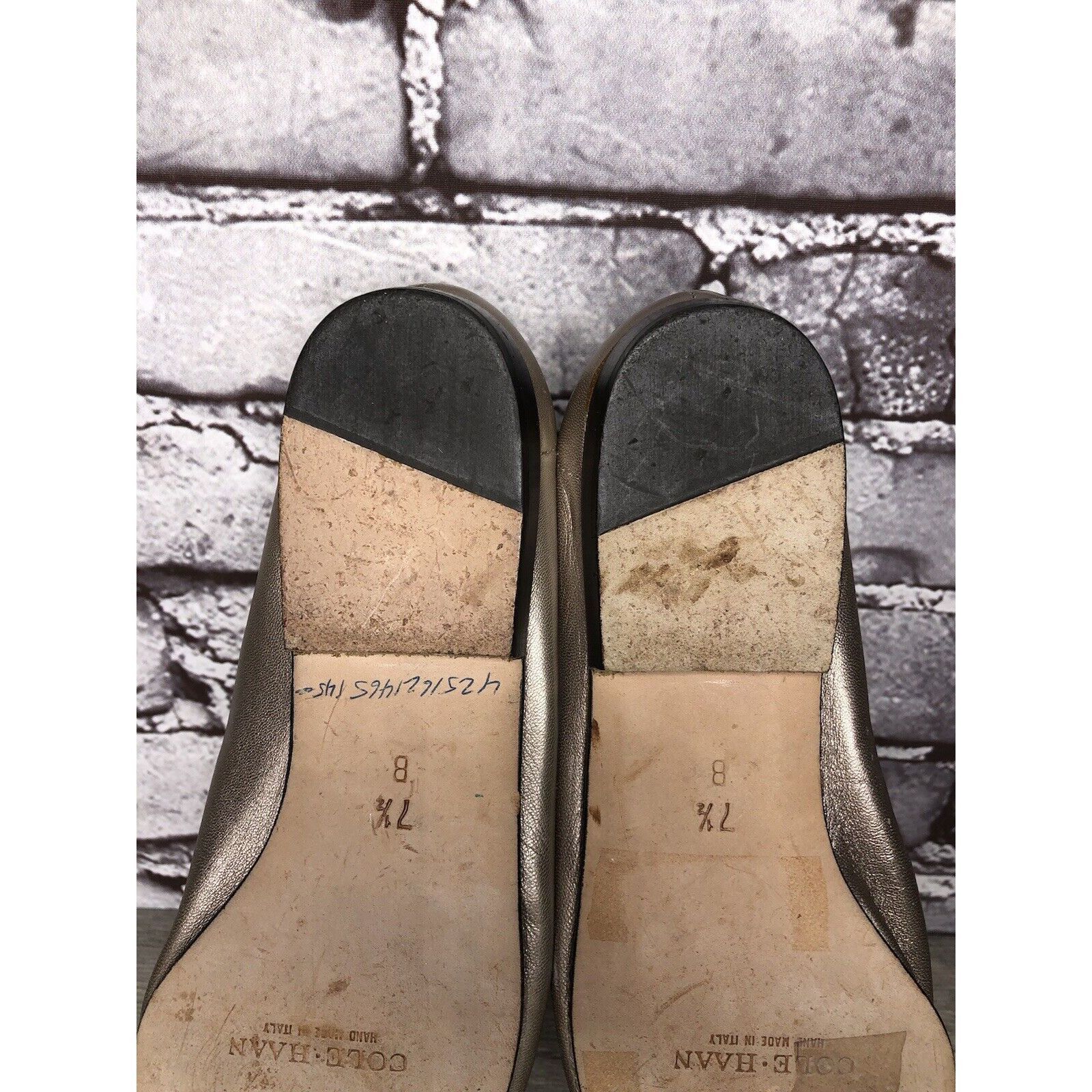 Cole Haan Cole Haan Pewter Silver Leather Slip On Loafer Flats Women S Size US 7.5 / IT 37.5 - 8 Thumbnail