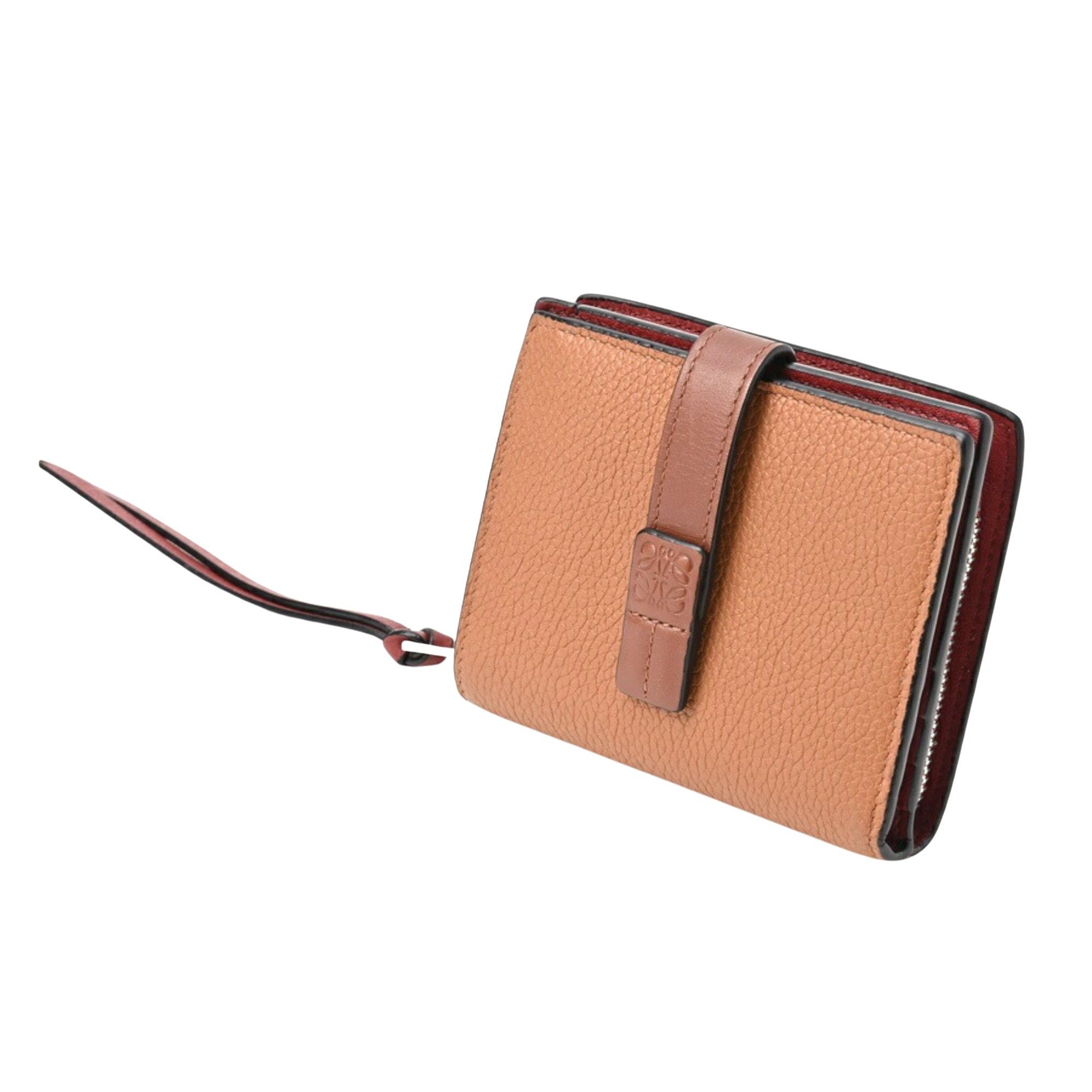 image of Loewe Compact Zip Wallet Wallet in Brown, Women's