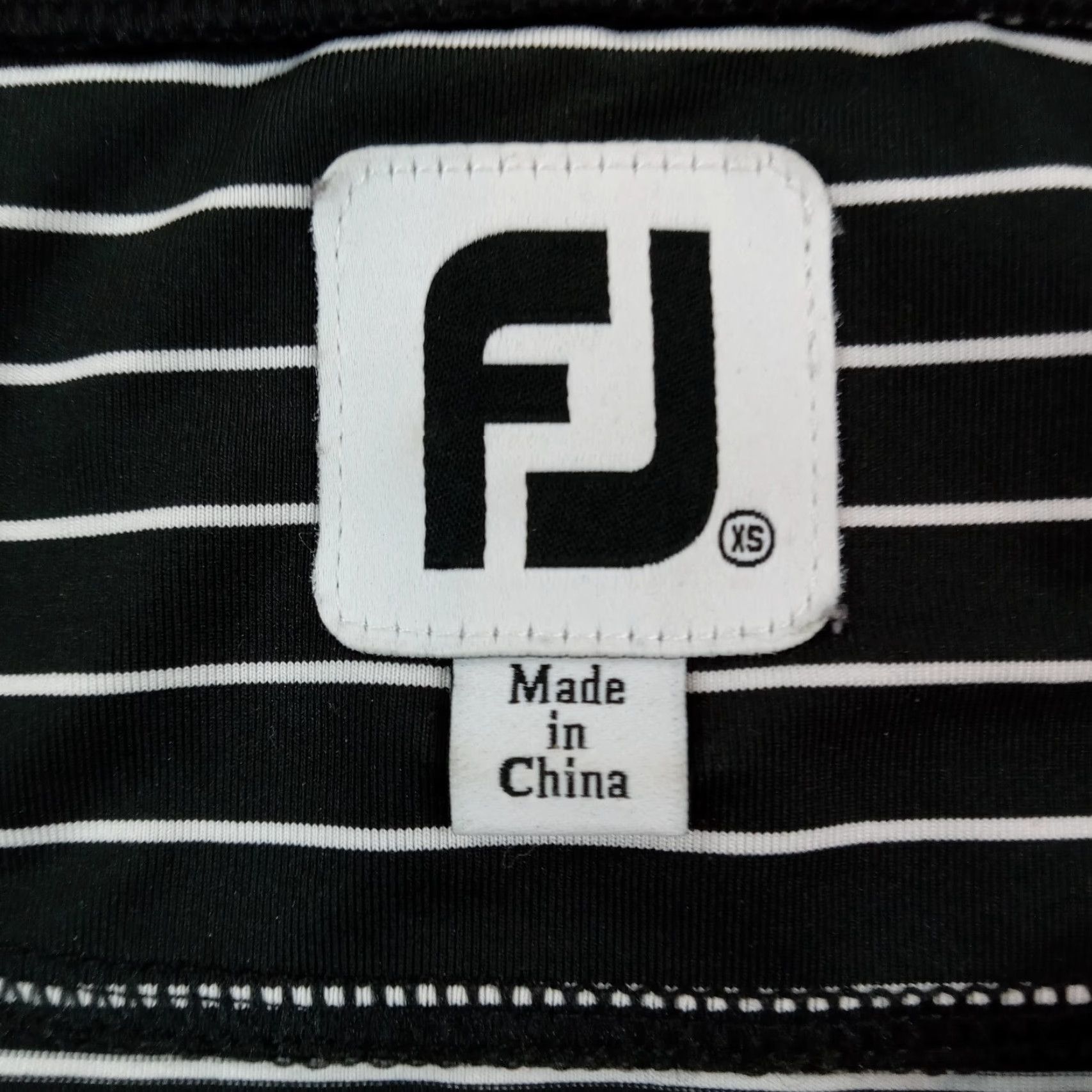 Footjoy FootJoy Shirt Womens XS Black White Striped Short Sleeve Fitted Stretch Golf Size XS / US 0-2 / IT 36-38 - 5 Thumbnail