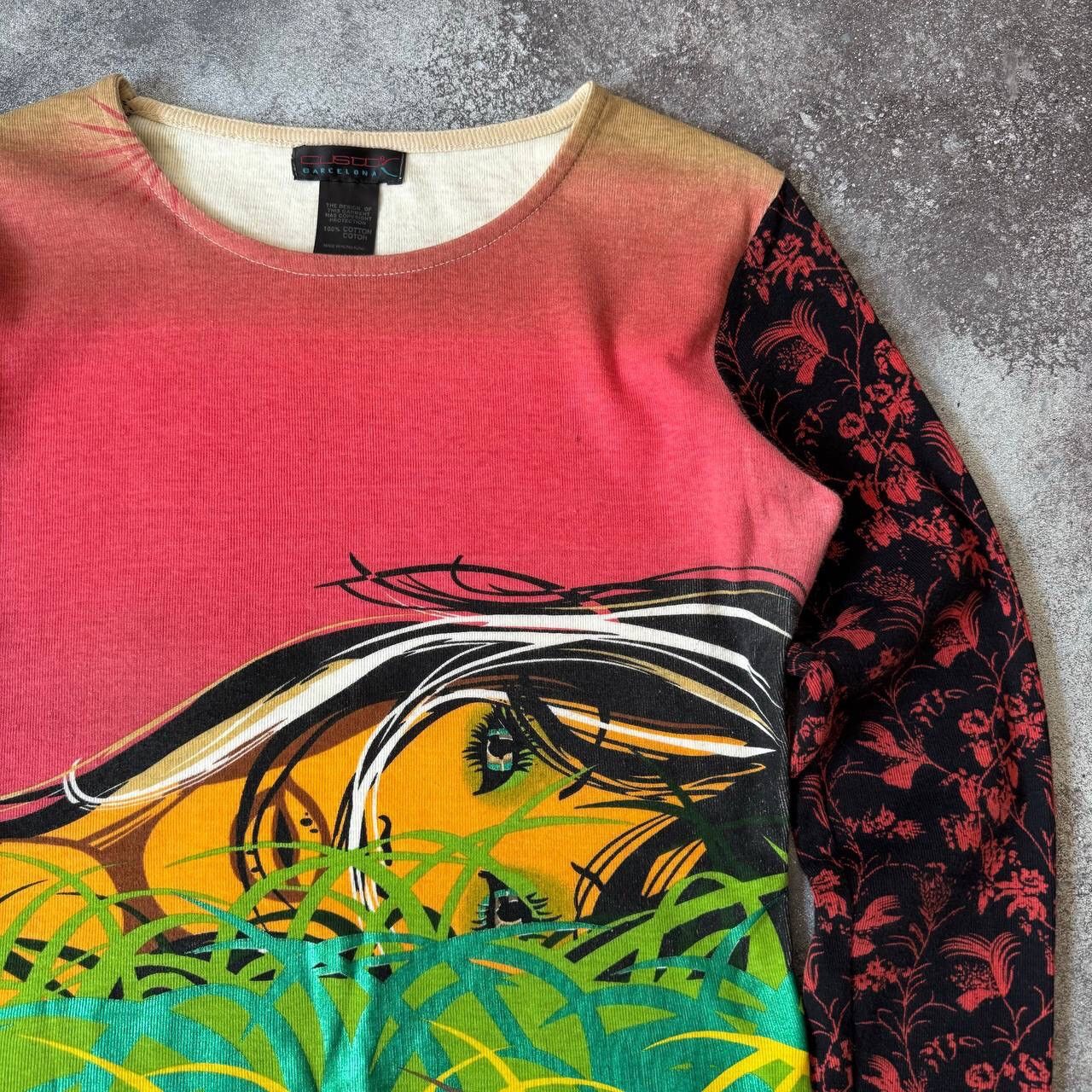 Custo Barcelona × Vintage Custo Barcelona Y2K Lady Printed Long Sleeve Top Size S / US 4 / IT 40 - 4 Thumbnail