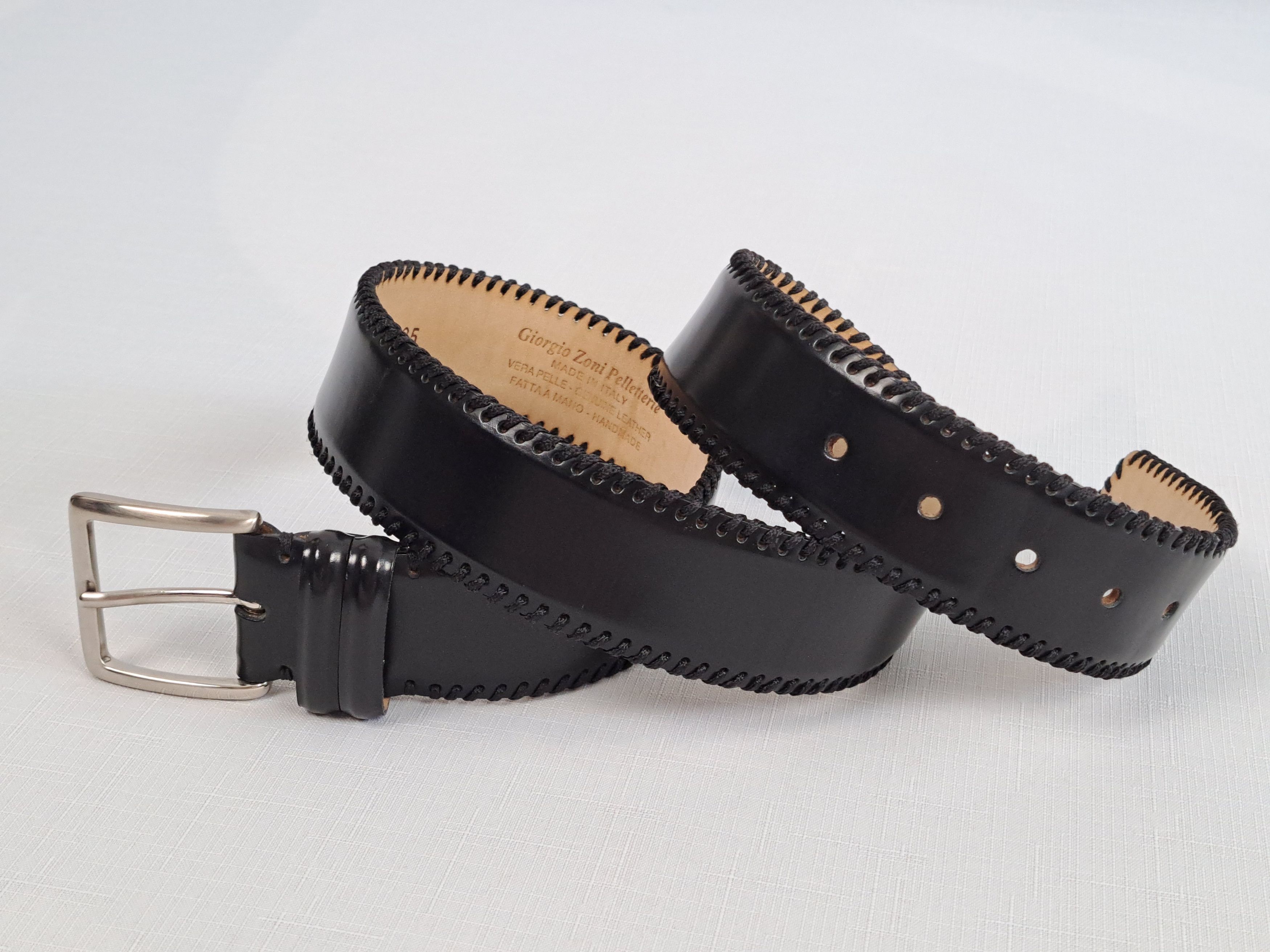 Handmade Giorgio Zoni Pelletterie leather belt. Made in Italy Size ONE SIZE - 2 Thumbnail