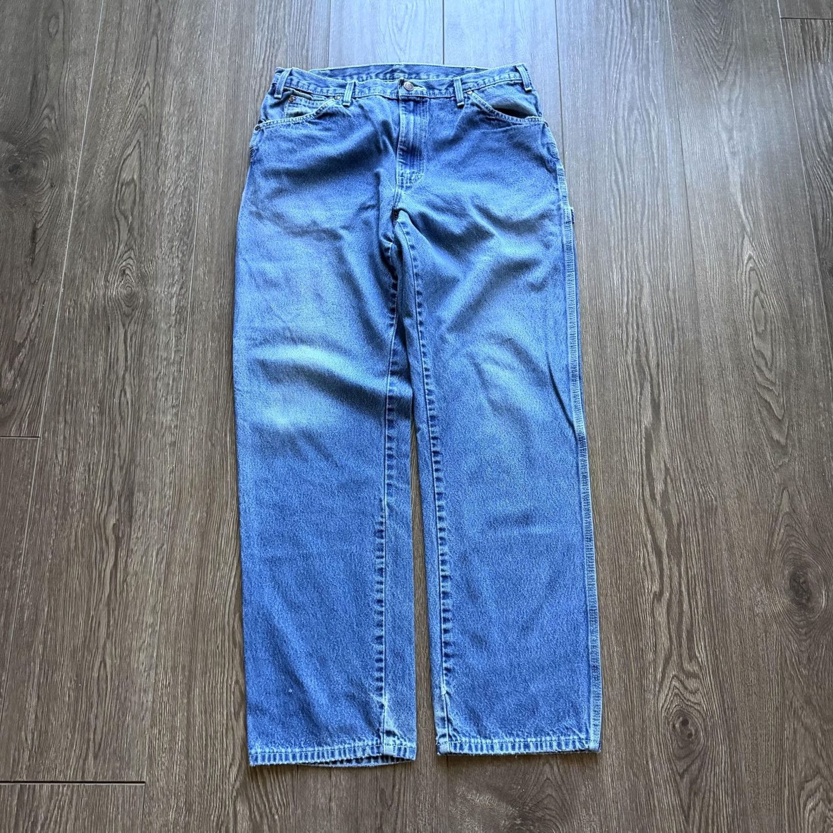 Dickies Dickies Carpenter Jeans Mens 34x32 Blue Medium Wash Relaxed Baggy Denim Workwear Y2K Size US 34 / EU 50 - 5 Thumbnail