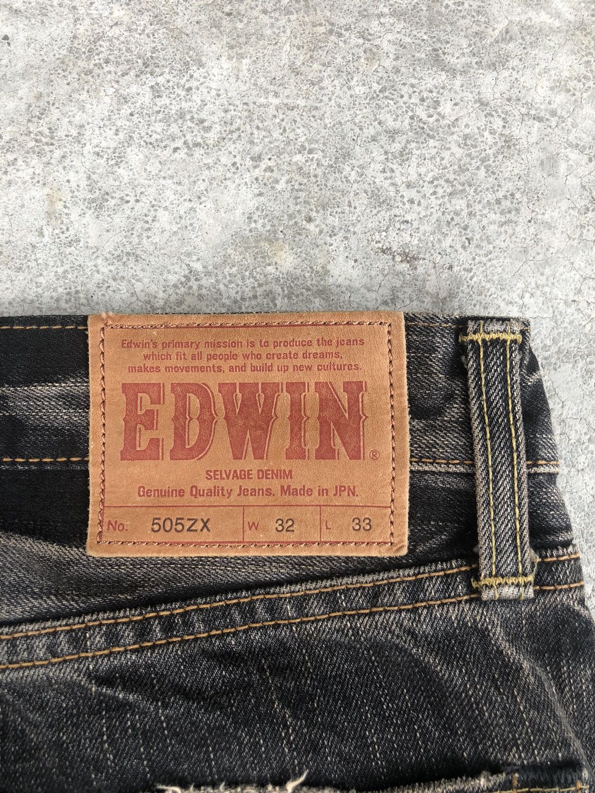 Edwin Japanese Edwin 505ZX Selvedge Denim Distressed Jeans Mudwash Size US 32 / EU 48 - 19 Thumbnail