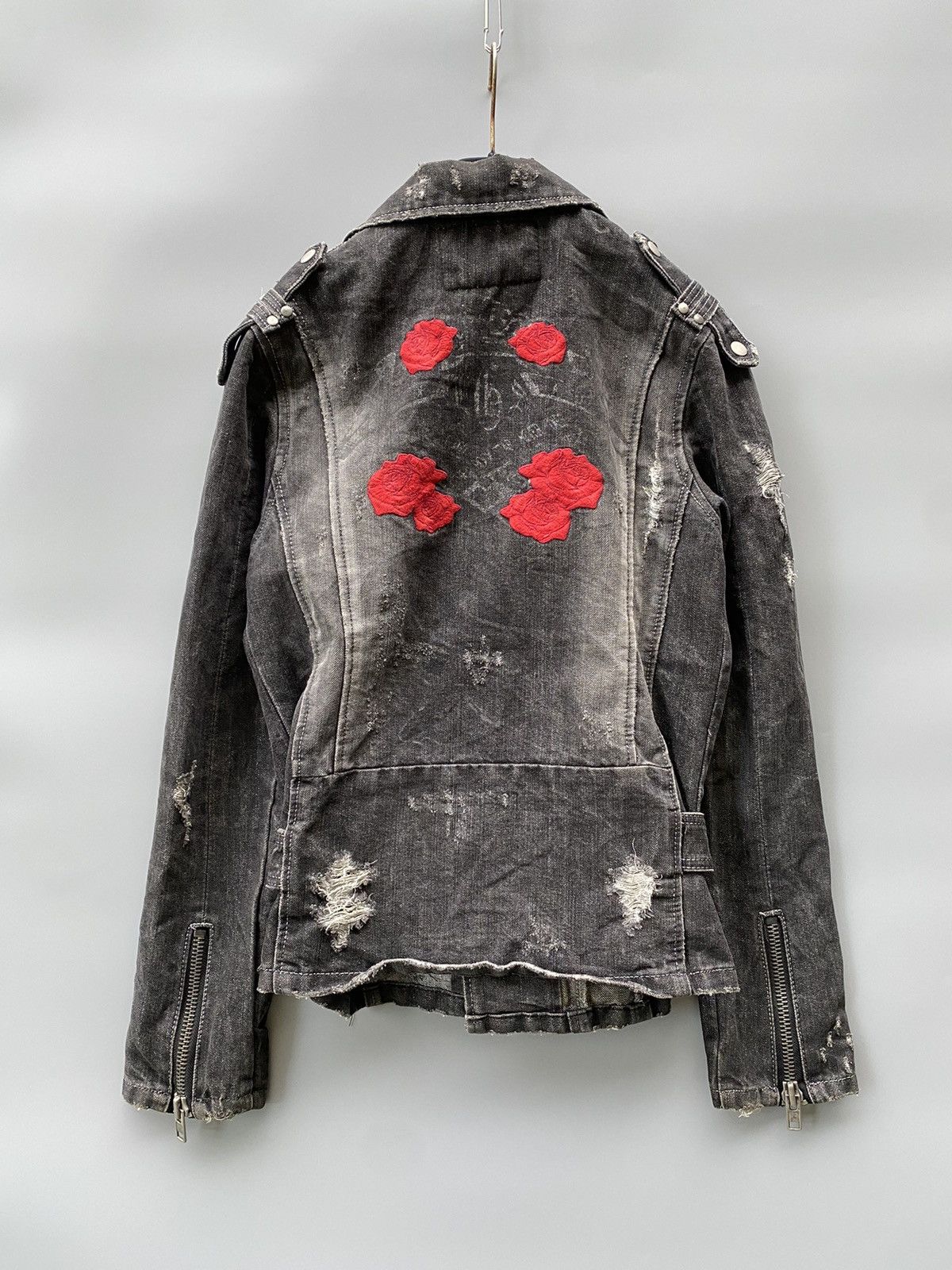 If Six Was Nine × Japanese Brand Lagust Distressed Metallic Denim Jacket Size S / US 4 / IT 40 - 1 Thumbnail