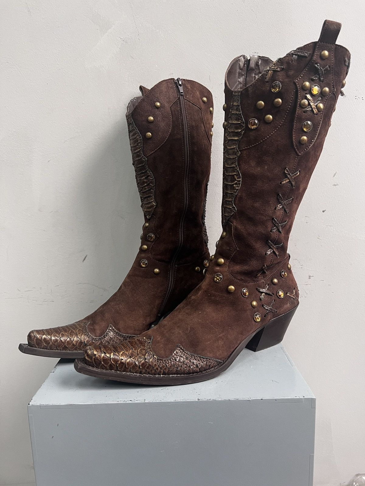 Western Rise Western Guidi style high moto boots fashion avant garde 90s Size US 8 / EU 41 - 1 Thumbnail