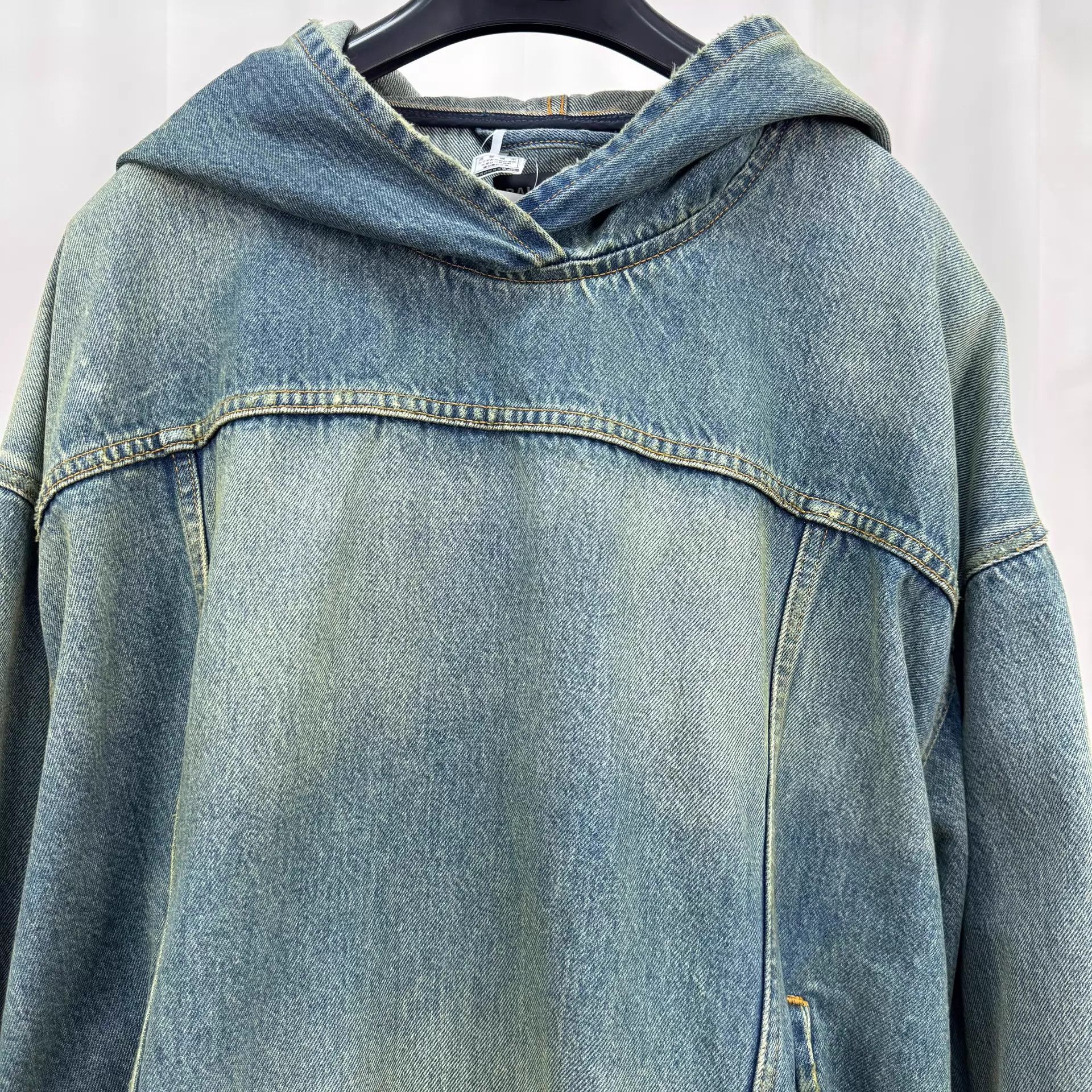Balenciaga Balenciaga Blizzard Washed Denim Hoodie Size 3 New Size US L / EU 52-54 / 3 - 3 Thumbnail