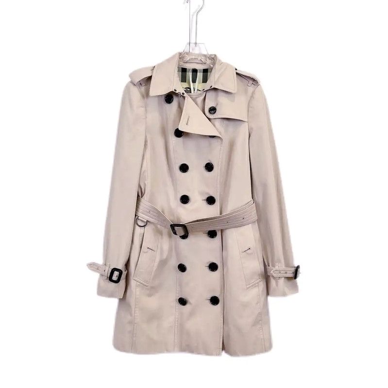 Burberry Burberry Long Pink Cotton Trench Coat Size L / US 10 / IT 46 - 1 Thumbnail