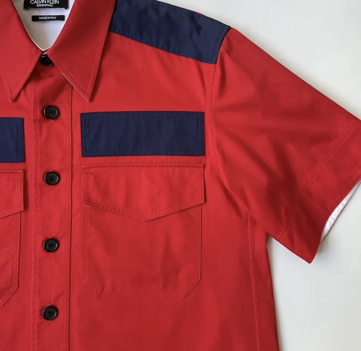 Calvin Klein 205W39NYC A/W 18 Red Cotton ‘Officer’ Shirt Size US M / EU 48-50 / 2 - 7 Thumbnail