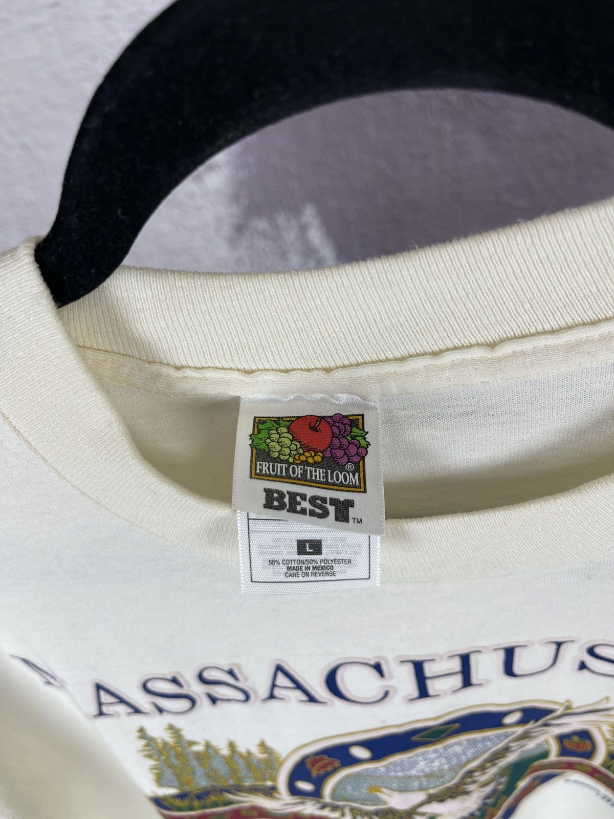 Vintage FotL vintage 90s Massachusetts big logo single stitch tee Size US L / EU 52-54 / 3 - 11 Thumbnail