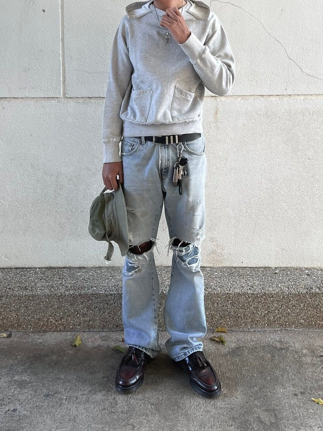 Vintage Thrashed After Hood Sweatshirt Size US S / EU 44-46 / 1 - 3 Thumbnail