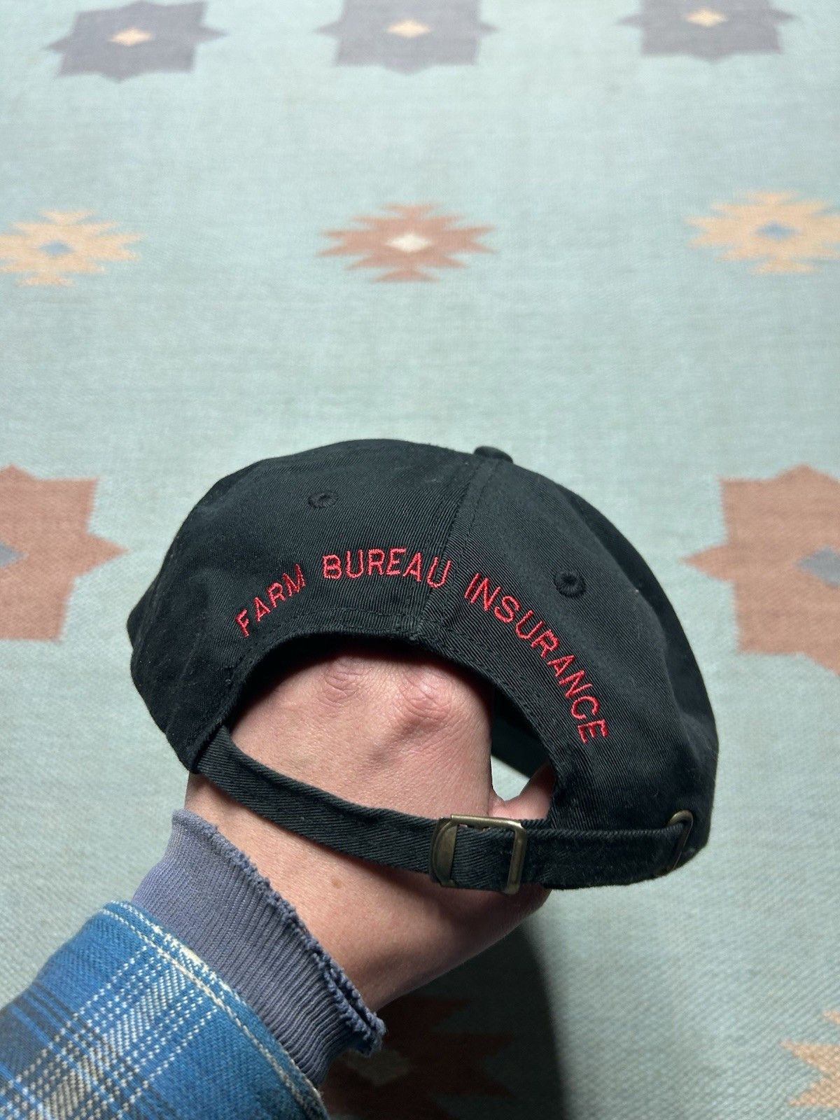 Vintage Vintage strapback hat FBI farm bureau insurance black red Size ONE SIZE - 5 Thumbnail