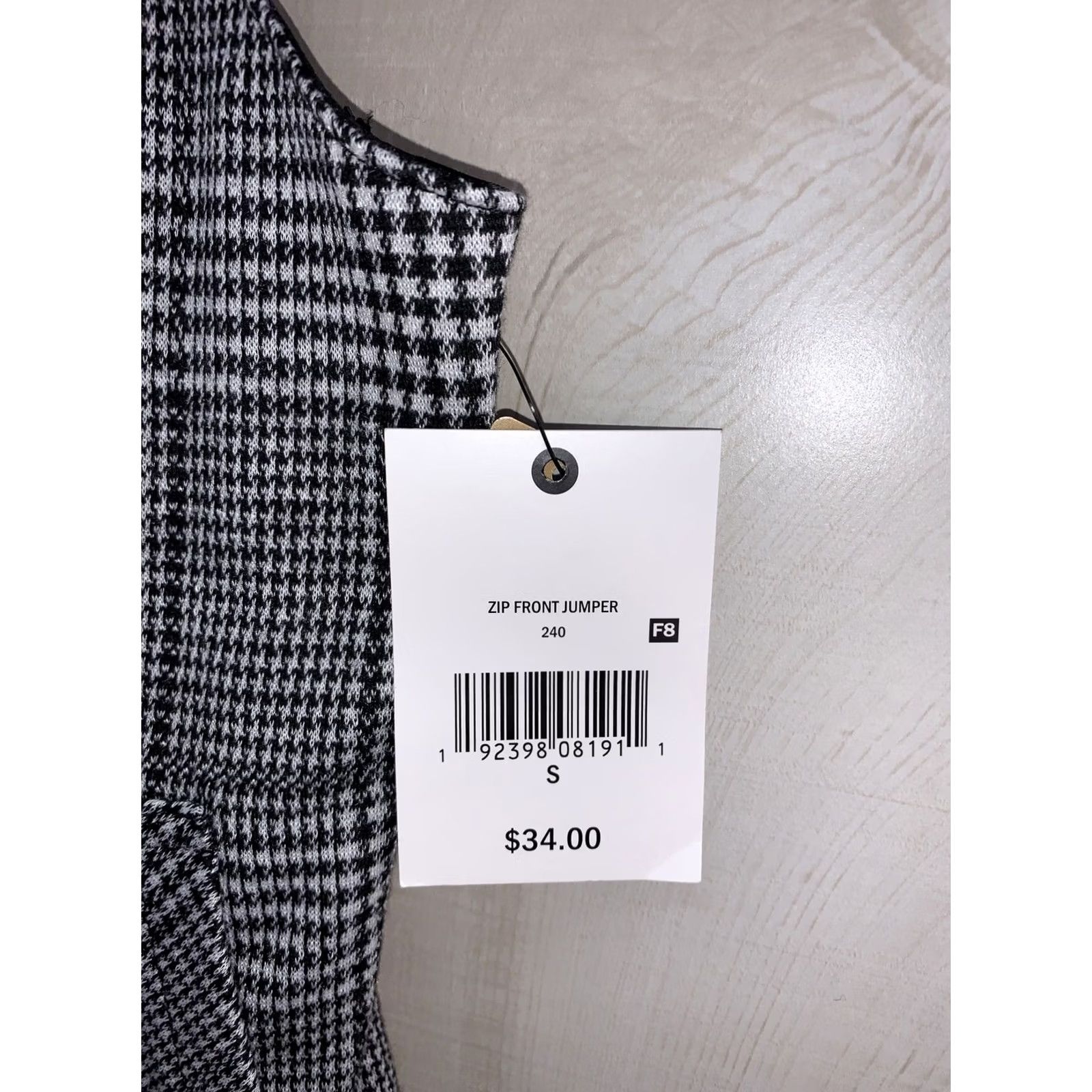 Vintage Ophelia Roe Womens Zip Front Houndstooth Jumper Sz S NWT-6007 Size S / US 4 / IT 40 - 5 Thumbnail