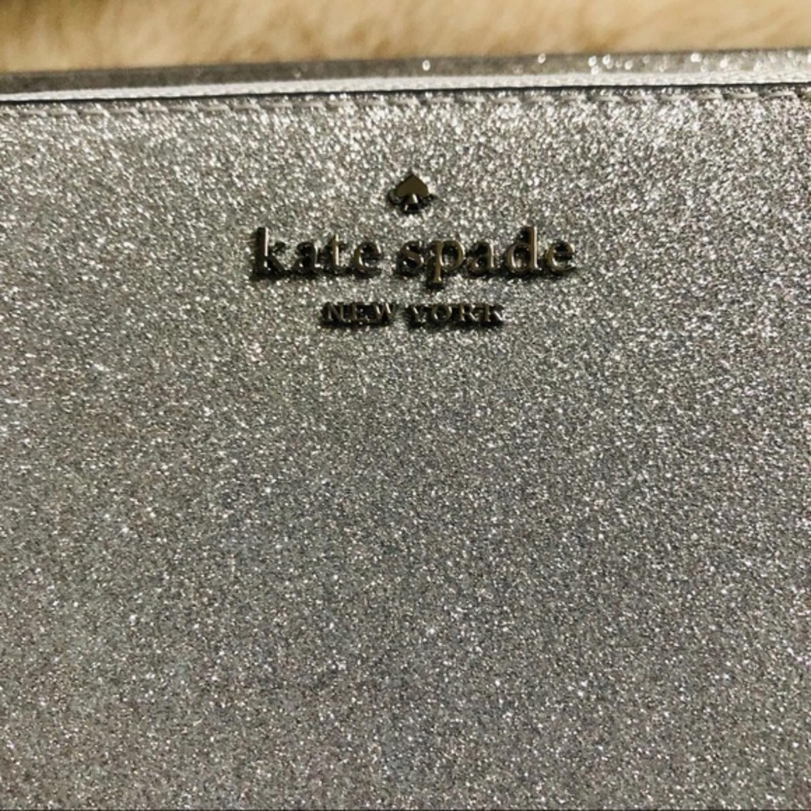 Kate Spade Kate Spade Silver Glitter Continental Zip Around Wallet NWT Size ONE SIZE - 3 Thumbnail