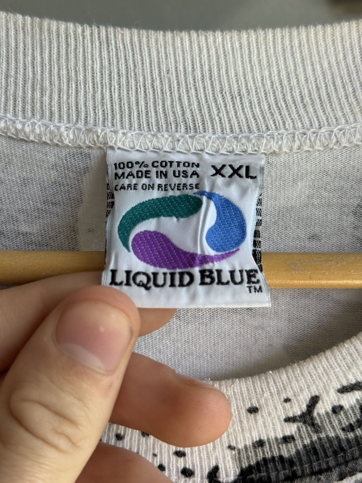 Liquid Blue Vintage Liquid Blue 1993 Over Print Skull Tee Made in USA Size US XXL / EU 58 / 5 - 15 Thumbnail