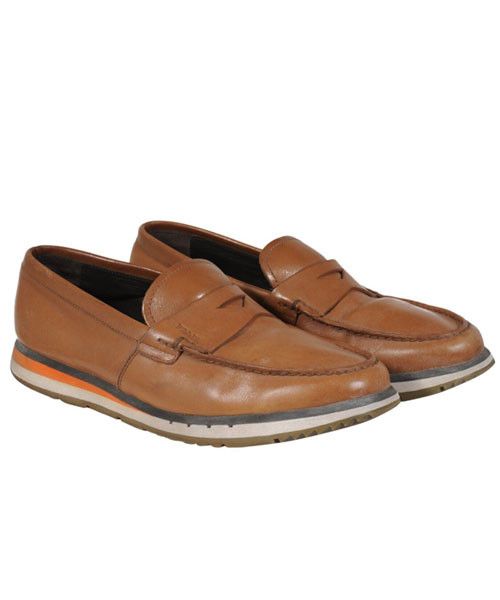 Prada Penny Loafers Brown Leather - 02475 Size US 9.5 / EU 42-43 - 1 Thumbnail