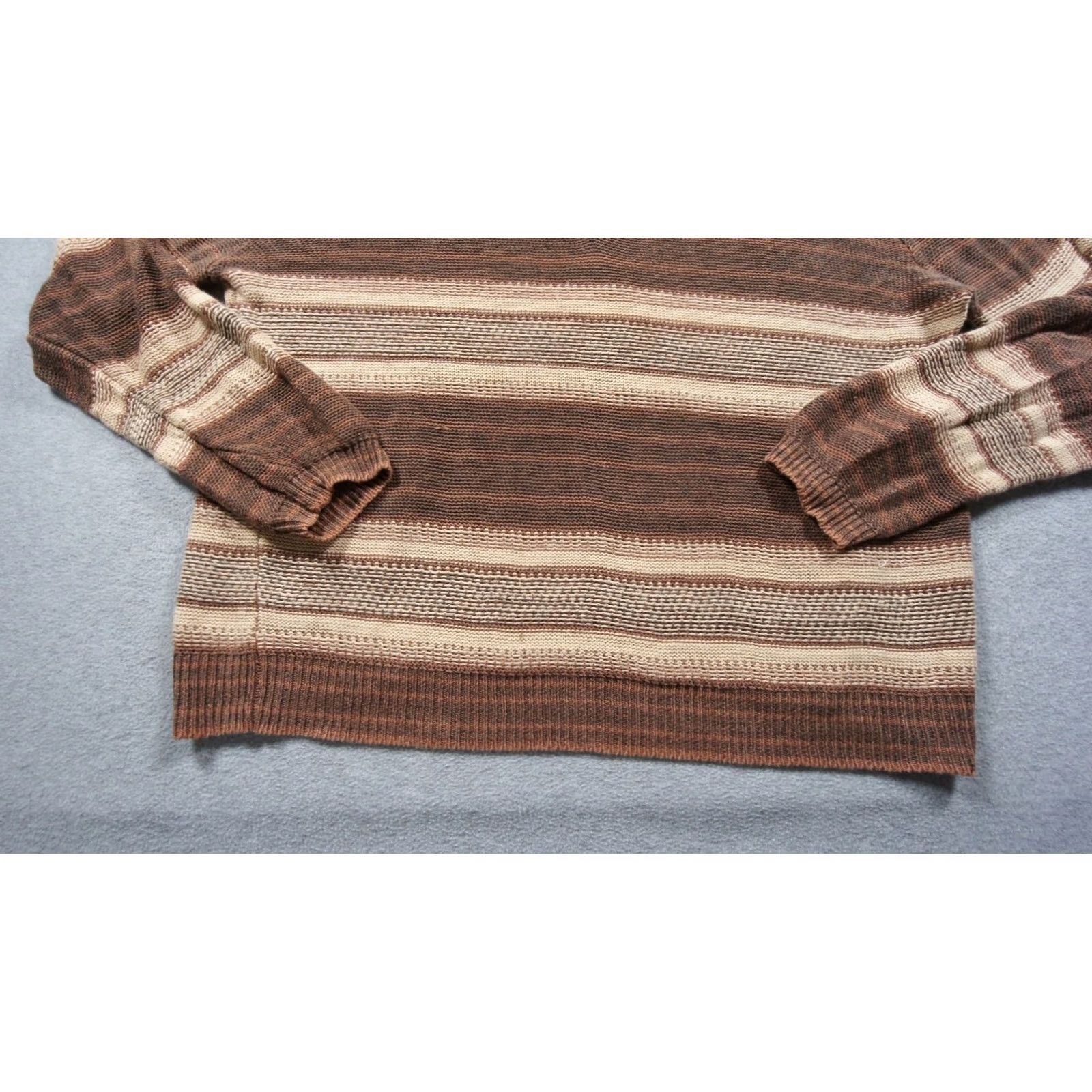 Vintage Denim & Supply Ralph Lauren Sweater Mens Large Brown Henley Knit Linen Striped Size US L / EU 52-54 / 3 - 3 Thumbnail