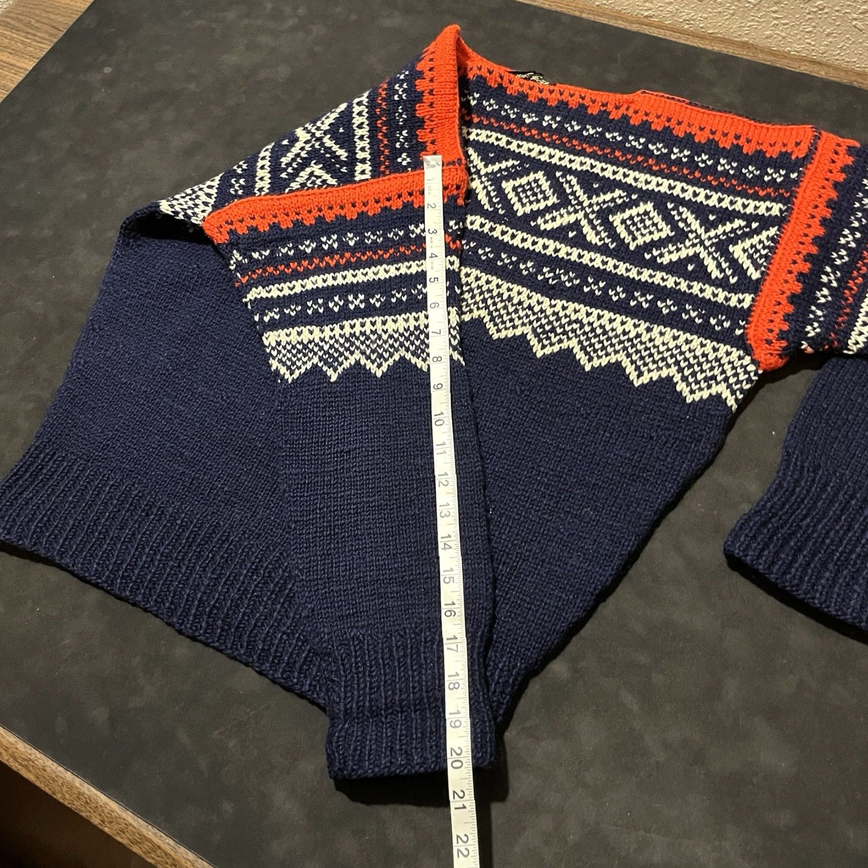 VINTAGE MAURTUA Norway Fair Isle Sweater Cable-Knit Wool Multicolor Crew Neck Long Sleeve Men XL Pullover Nordic Skiing Classic Logo Winter