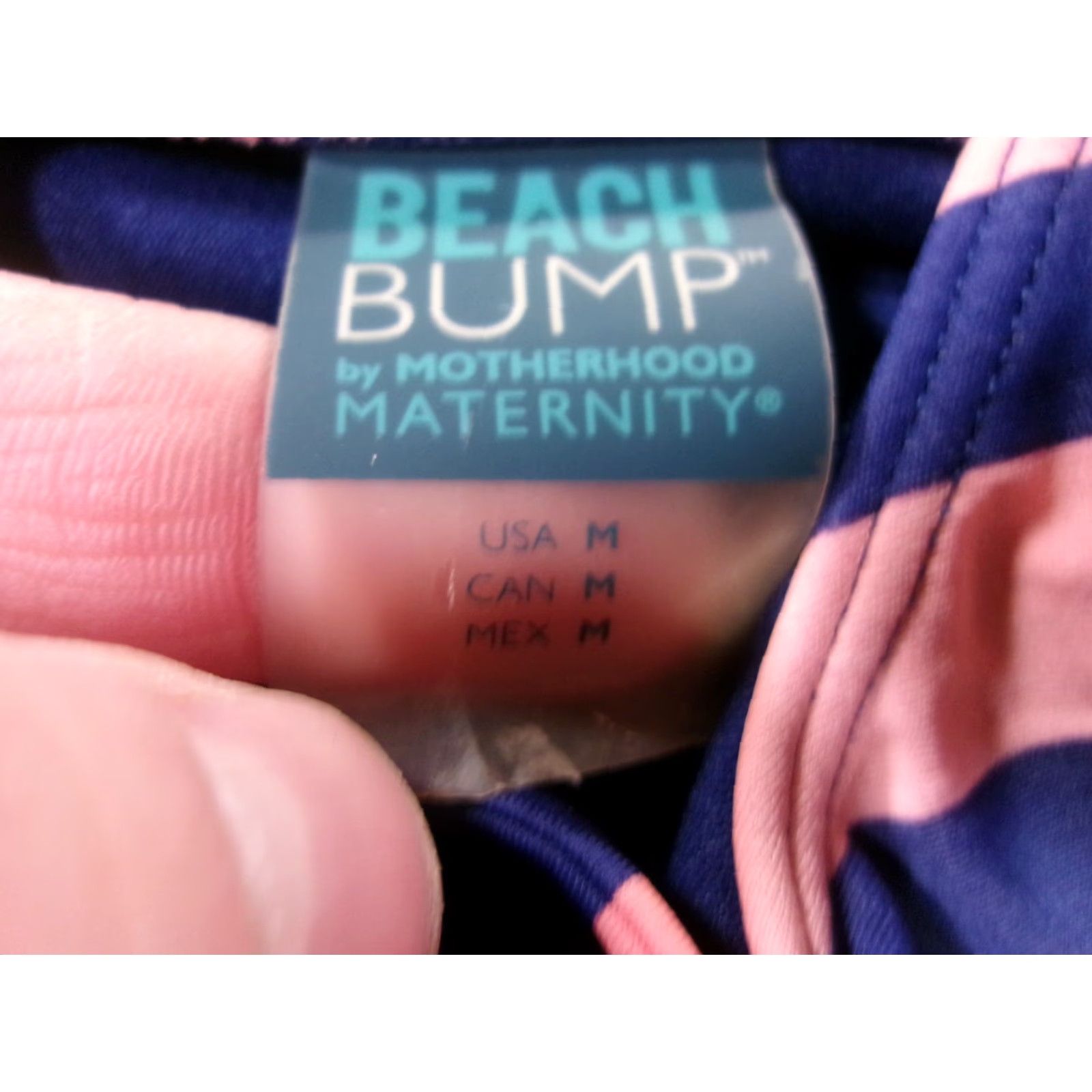 Pinko Beach Bump Tankini Top Womens M Pink Navy Striped Maternity Halter Tie Ruched Size M / US 6-8 / IT 42-44 - 7 Thumbnail