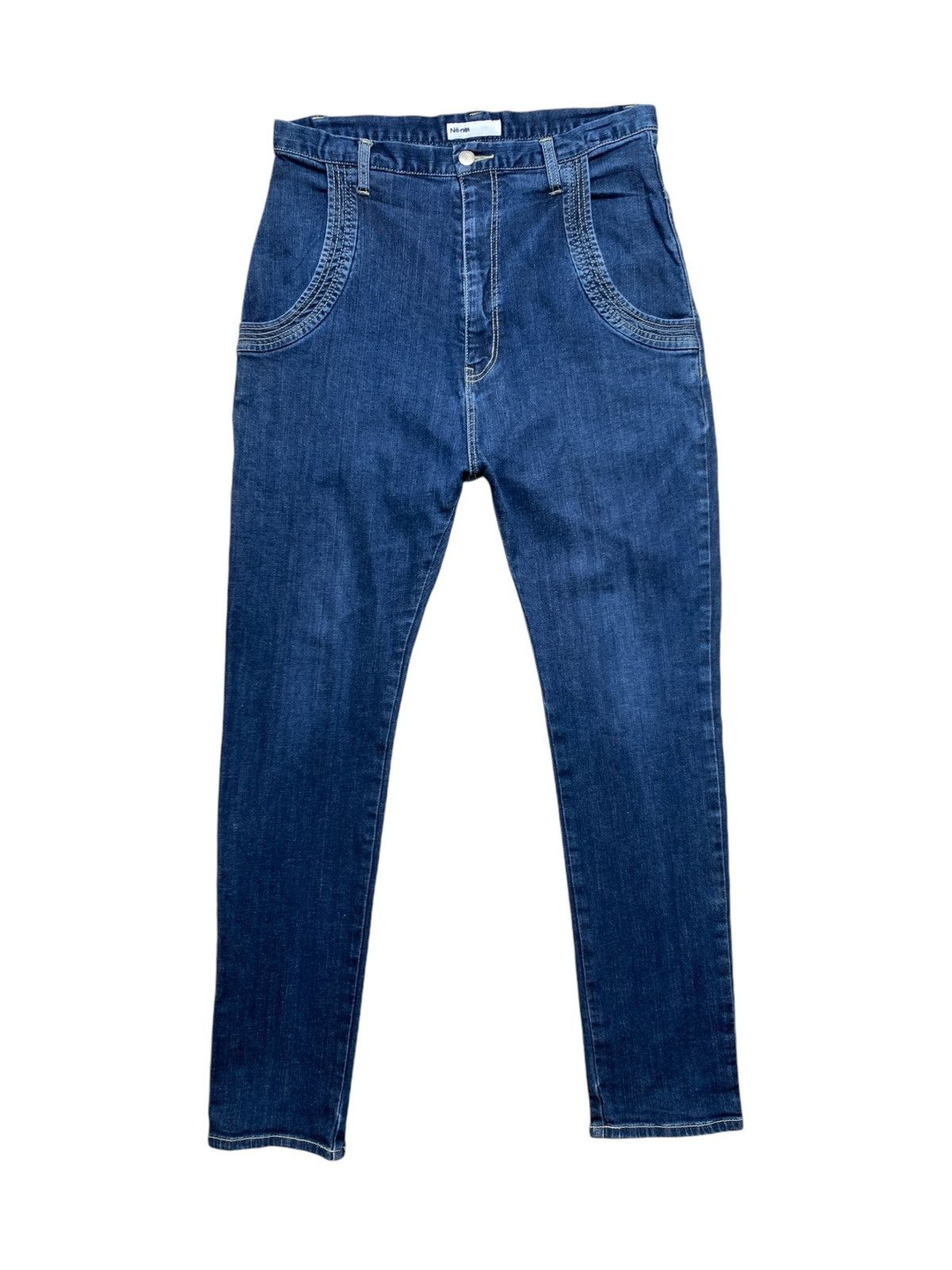 Issey Miyake Issey Miyake Ne-net Denim Mushroom Drop Crotch Pants Size US 31 - 5 Thumbnail