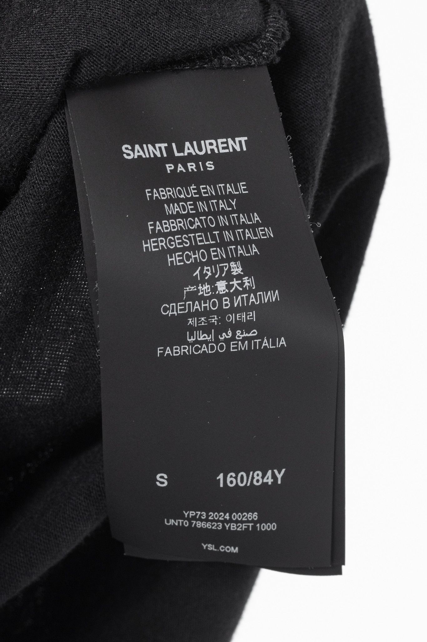 Saint Laurent Paris Saint Laurent Black Cotton-Jersey Short-Sleeve T-Shirt Size S / US 4 / IT 40 - 7 Thumbnail