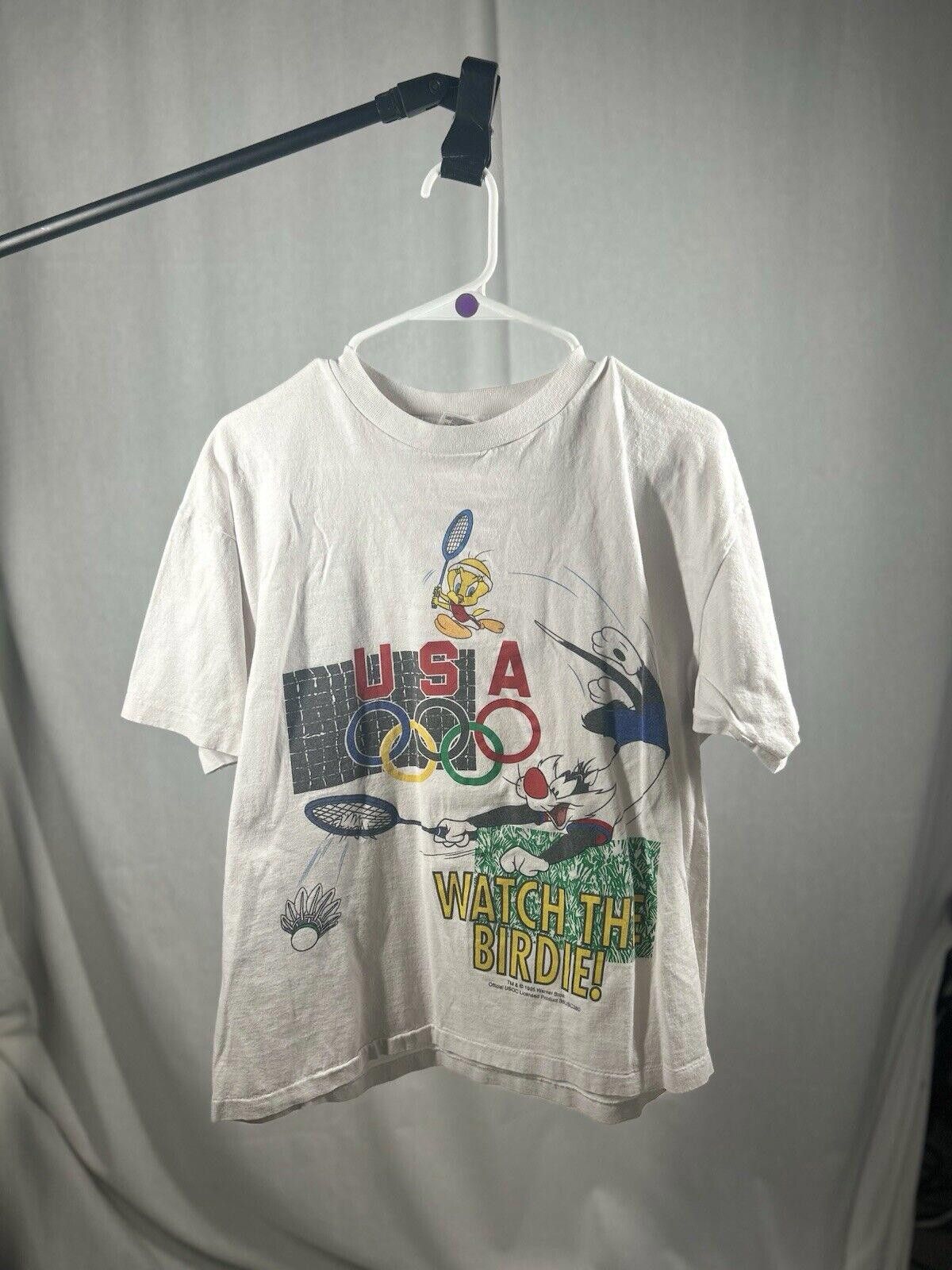 Hanes VTG 1995 Looney Tunes USA Olympics Watch The Birdie T-Shirt Size US M / EU 48-50 / 2 - 1 Thumbnail