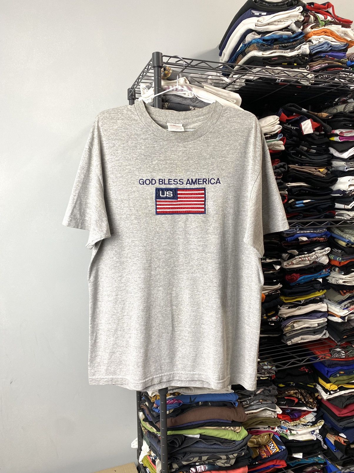 Vintage 1990’s Vintage God Bless America T Shirt Size US L / EU 52-54 / 3 - 1 Thumbnail