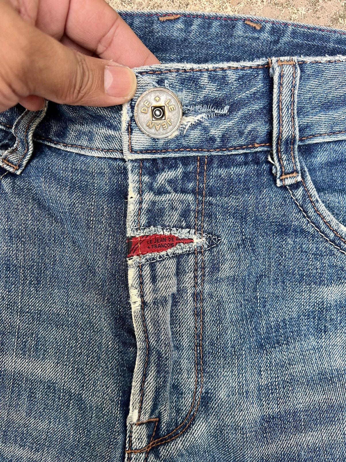 Marithe + Francois Girbaud Vintage MFG Distressed Low Rise Flared Jeans Size US 36 / EU 52 - 12 Thumbnail