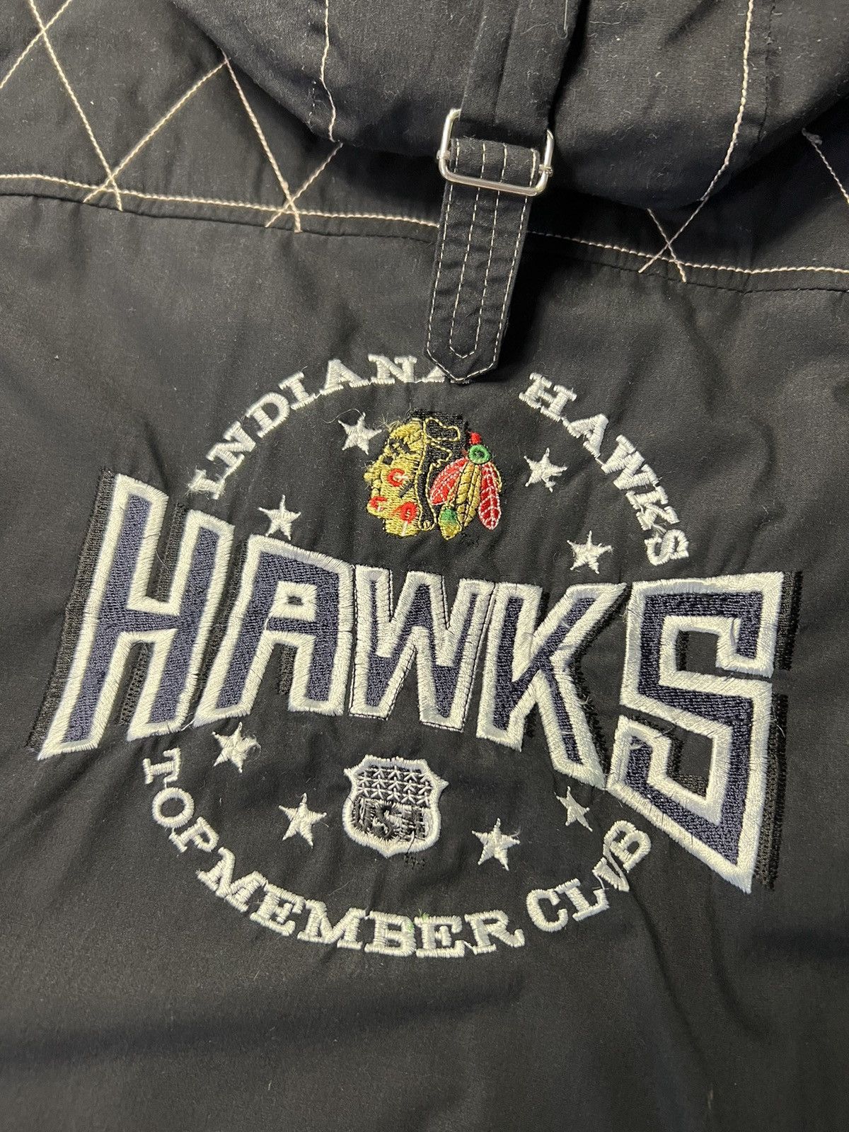 MLB Vintage 90s Indiana Hawks USA Varsity Pocket Vest Jacket Size US M / EU 48-50 / 2 - 10 Thumbnail