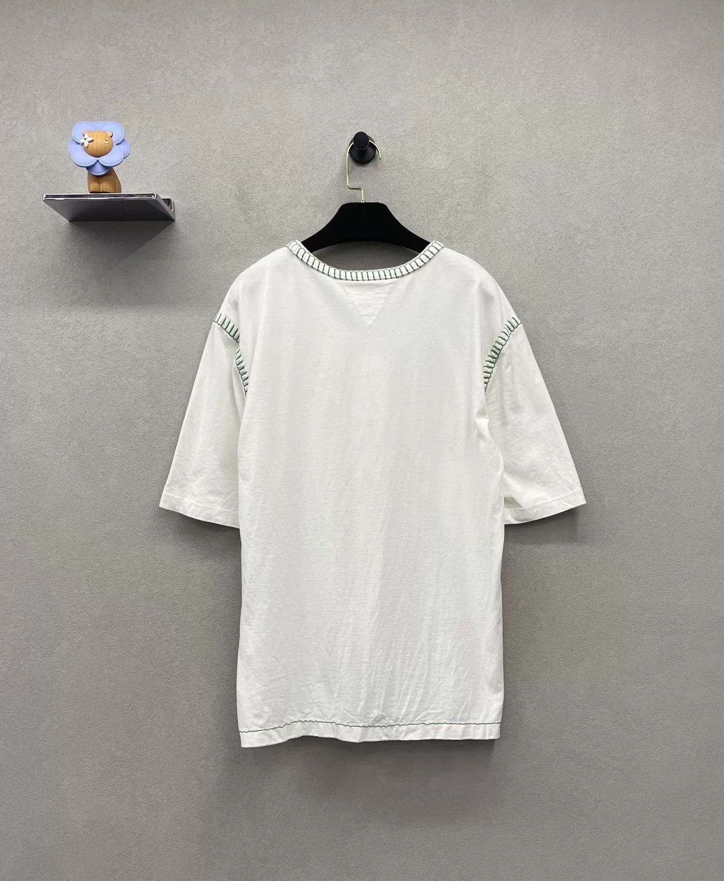Bottega Veneta Bottega Veneta White Short Sleeve T-Shirt L Green Piping Size US L / EU 52-54 / 3 - 2 Thumbnail