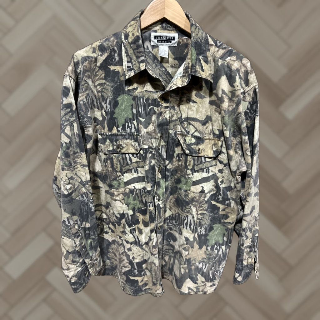 Vintage VINTAGE Mossy Oak Camouflage Shirt Mens L Canvas Button Up Hunting Outdoor Jerzees Outdoors Cotton Size US L / EU 52-54 / 3 - 1 Thumbnail