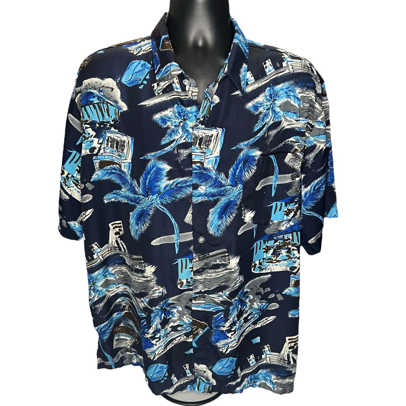 Other HanTon Men’s Hawaiian Shirt 2XL Blue Palm Tree Island Aloha Size US XXL / EU 58 / 5 - 1 Thumbnail