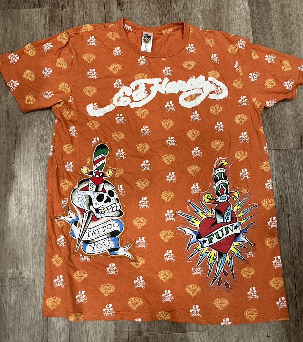 Ed Hardy Vintage Ornage Ed Hardy Y2K shirt Size US L / EU 52-54 / 3 - 1 Thumbnail