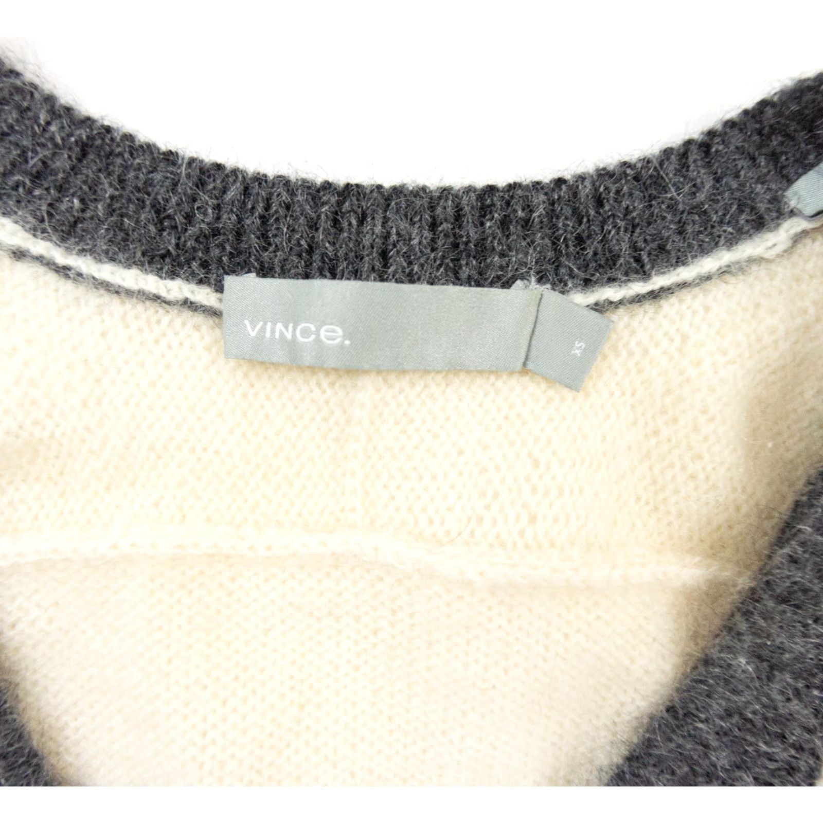 Vince Vince Women's Sweater XS Multicolor Mohair Wool Blend V-Neck Oversized Knit Pullover Colorblock Size XS / US 0-2 / IT 36-38 - 5 Thumbnail