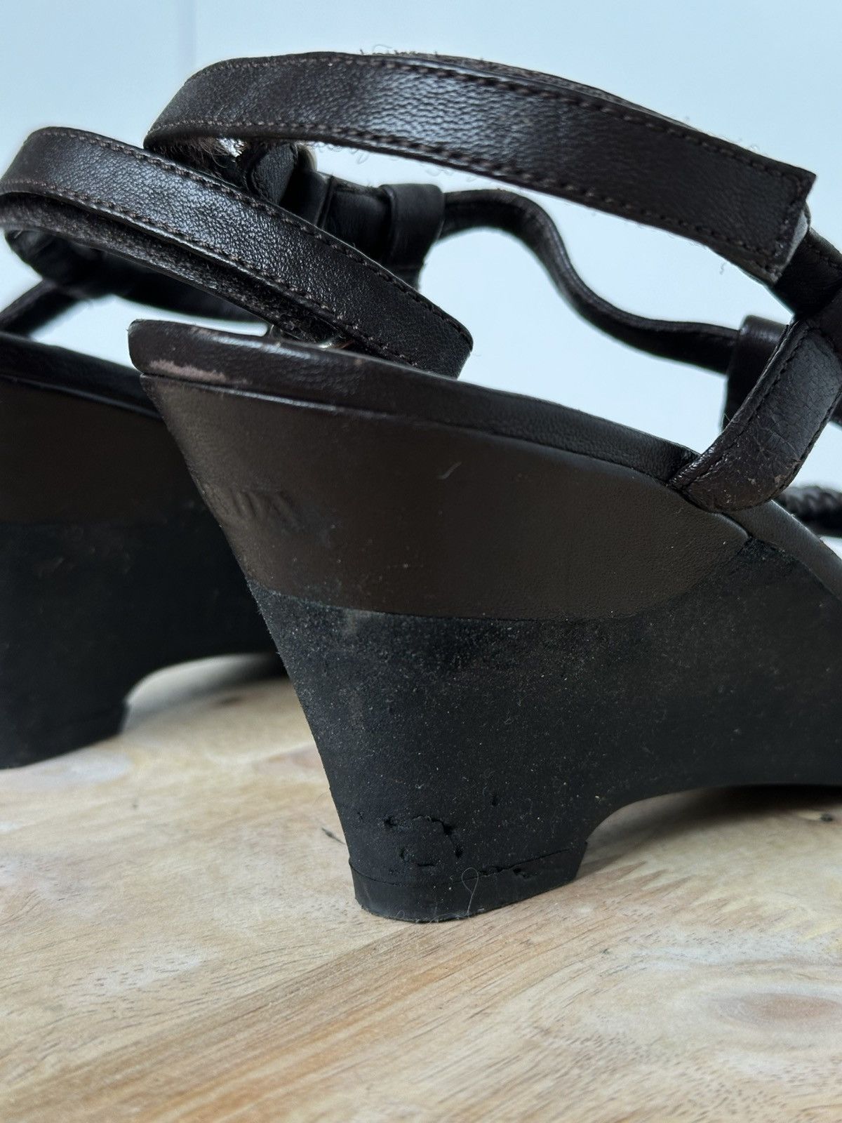 Designer × Prada Prada wedge sandals brown rare designer vintage Size US 7.5 / IT 37.5 - 10 Thumbnail
