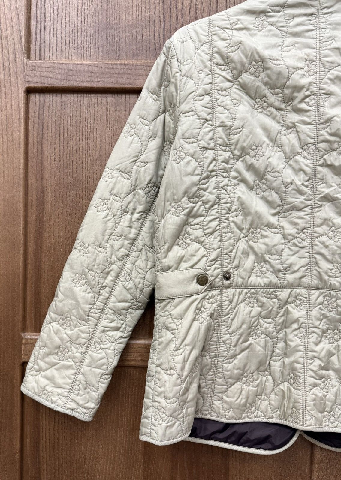 Barbour Barbour Flora Floral Cream Quilted Lightweight Jacket Size S / US 4 / IT 40 - 12 Thumbnail