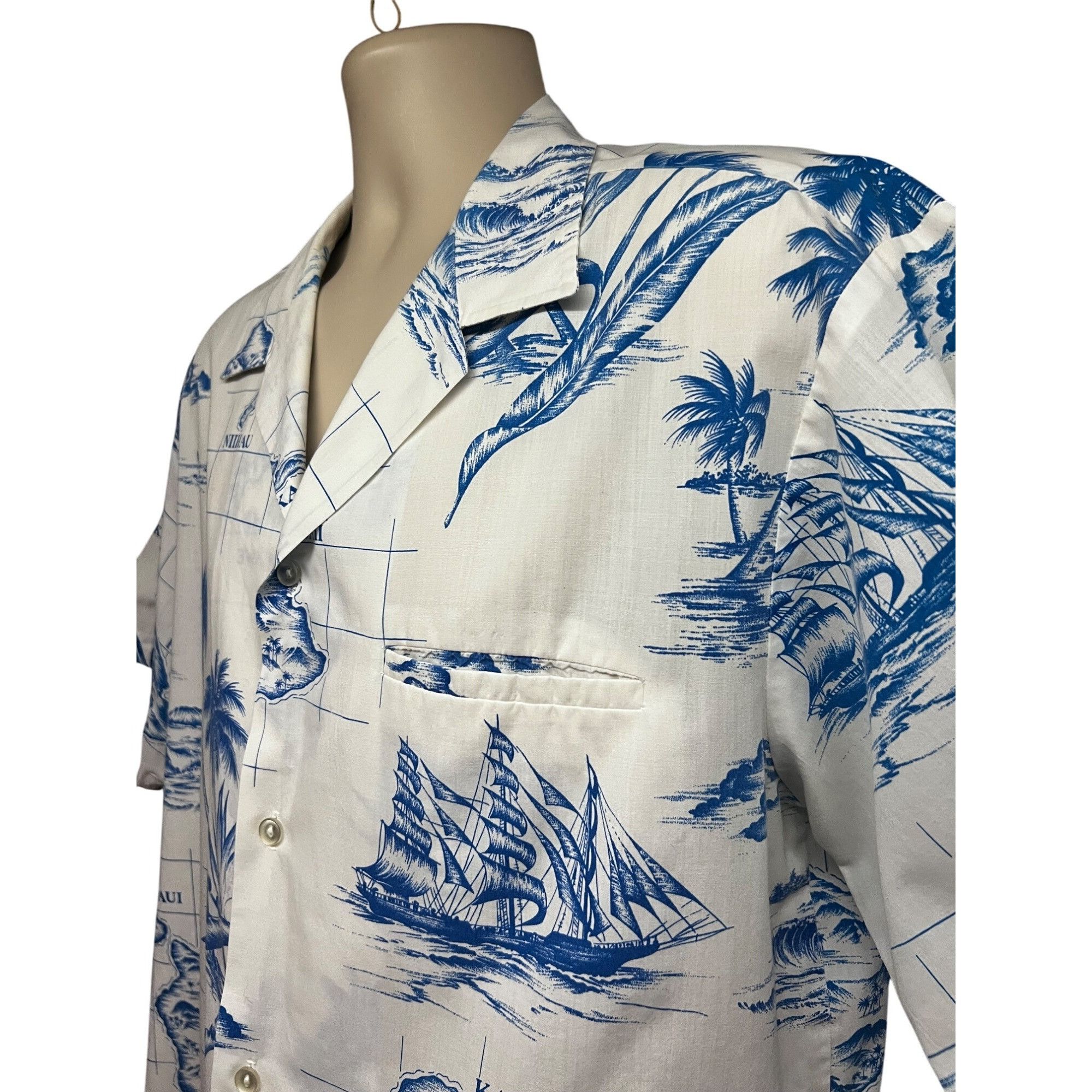 Vintage Kai Nani Vintage Hawaii Aloha Nautical Button Up Shirt Size US XL / EU 56 / 4 - 3 Thumbnail