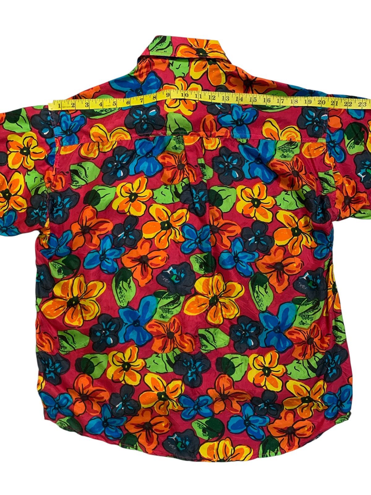SikSilk Rare Design Vintage 100% Silk Short-Sleeve Tropical Floral Size XL / US 12-14 / IT 48-50 - 9 Thumbnail