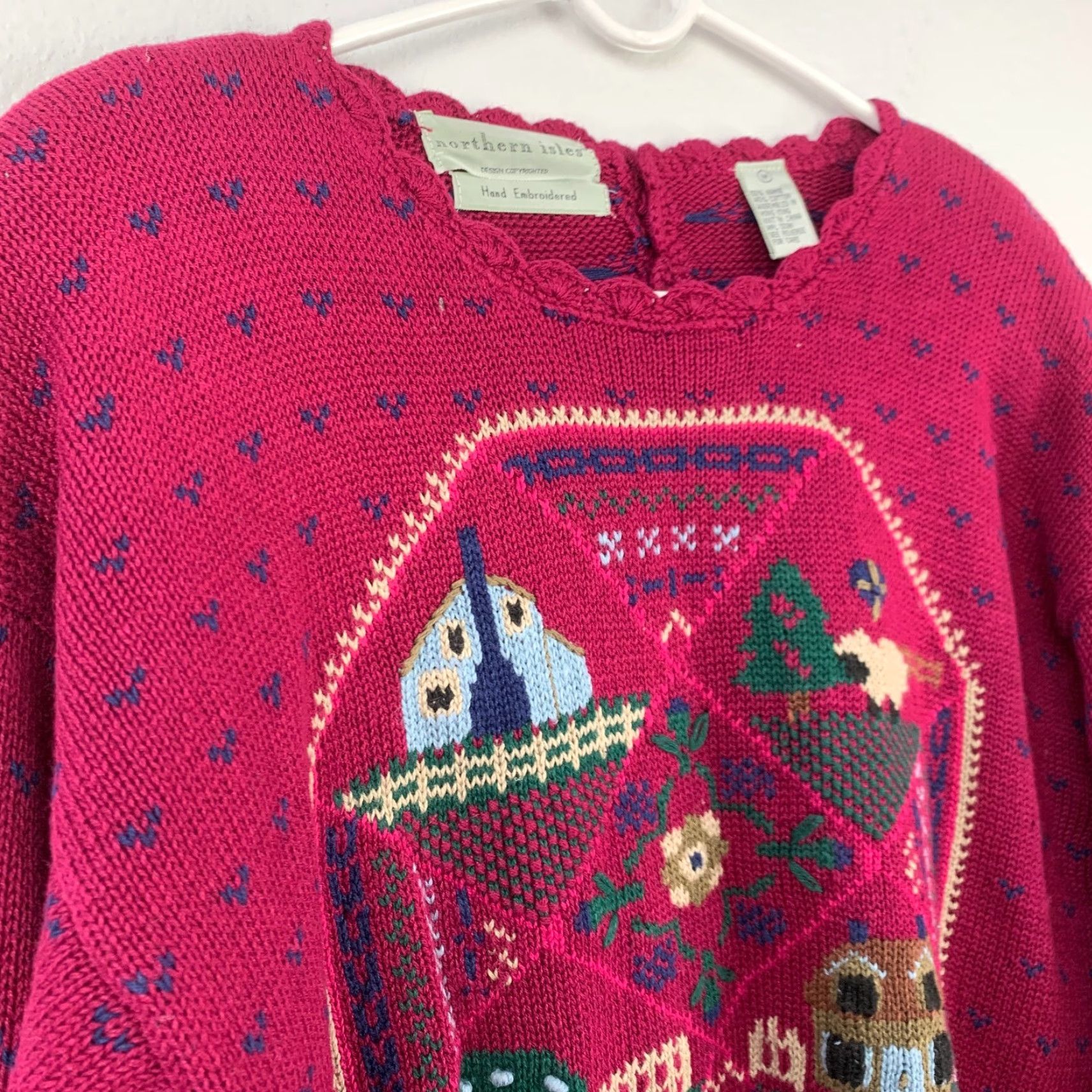 Vintage VINTAGE Northern Isles Shirt Womens Medium Purple Embroidered Long Sleeve Cotton Blend 1990s Arts & Crafts Size M / US 6-8 / IT 42-44 - 2 Thumbnail
