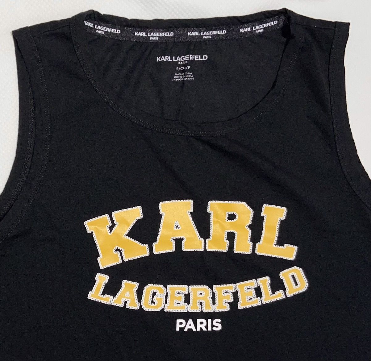 Karl Lagerfeld Karl Lagerfeld Mens Logo Black Cotton Tank Top S Size US XS / EU 42 / 0 - 3 Thumbnail