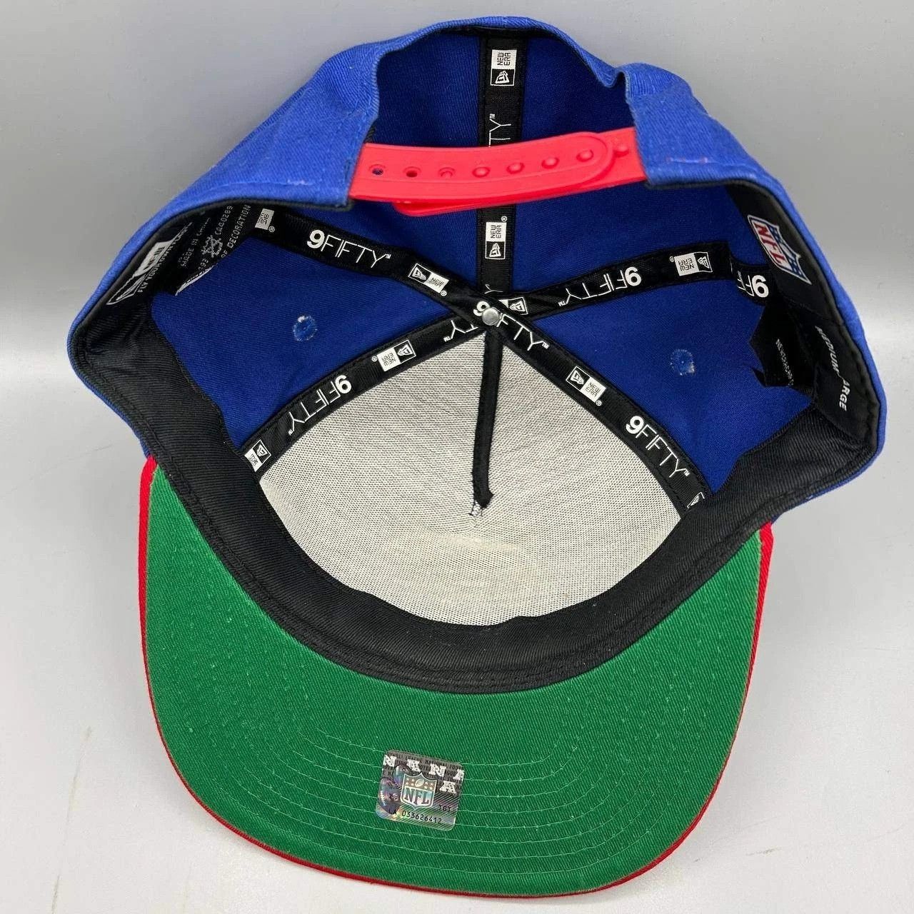 New Era New York Giants Hat Men M-L Blue Red NFL Snap Back Cotton Size ONE SIZE - 2 Thumbnail