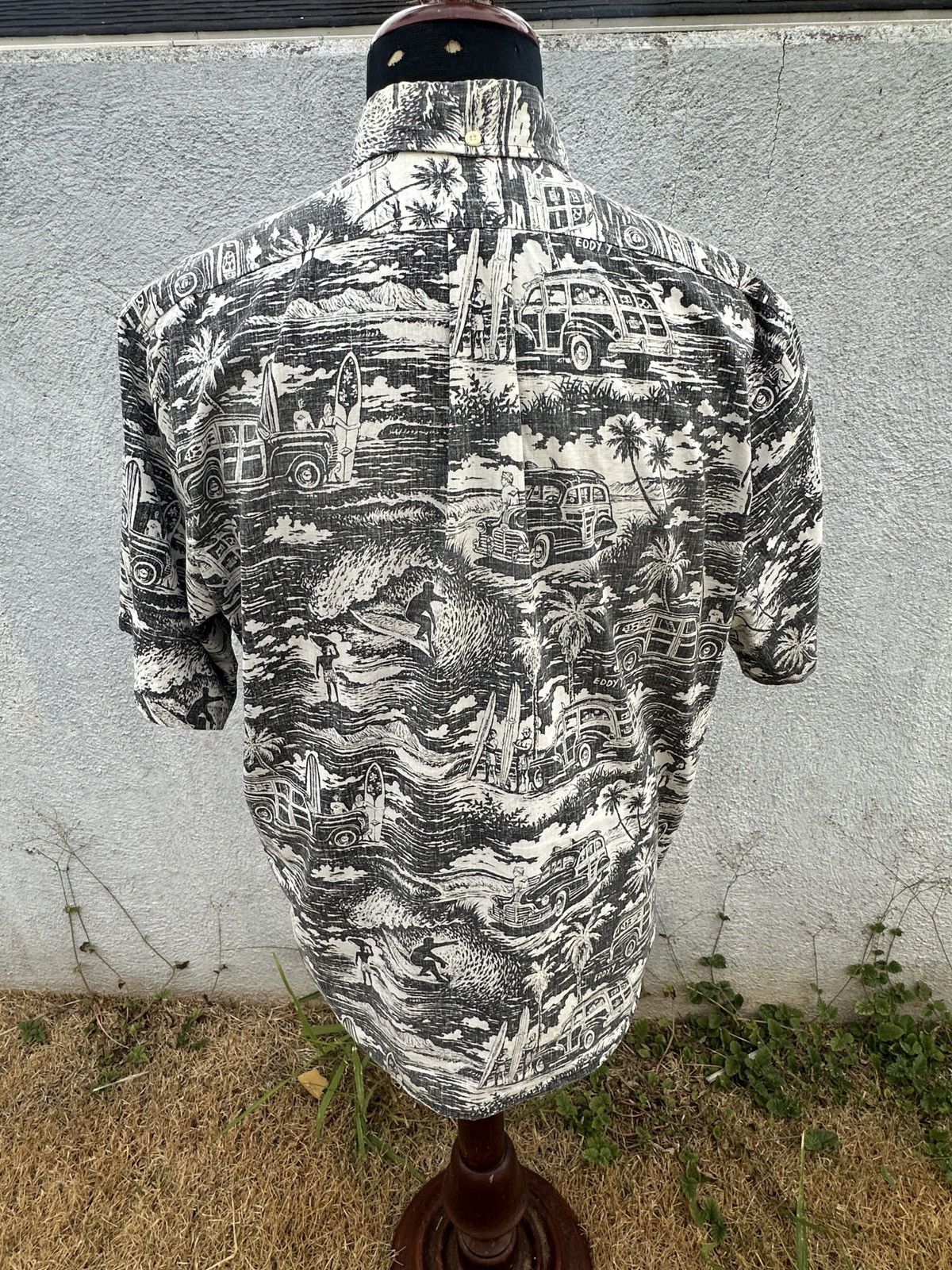 Reyn Spooner PreOwned Reyn Spooner Hawaiian Print Black/Beige Men's L Size US L / EU 52-54 / 3 - 2 Thumbnail