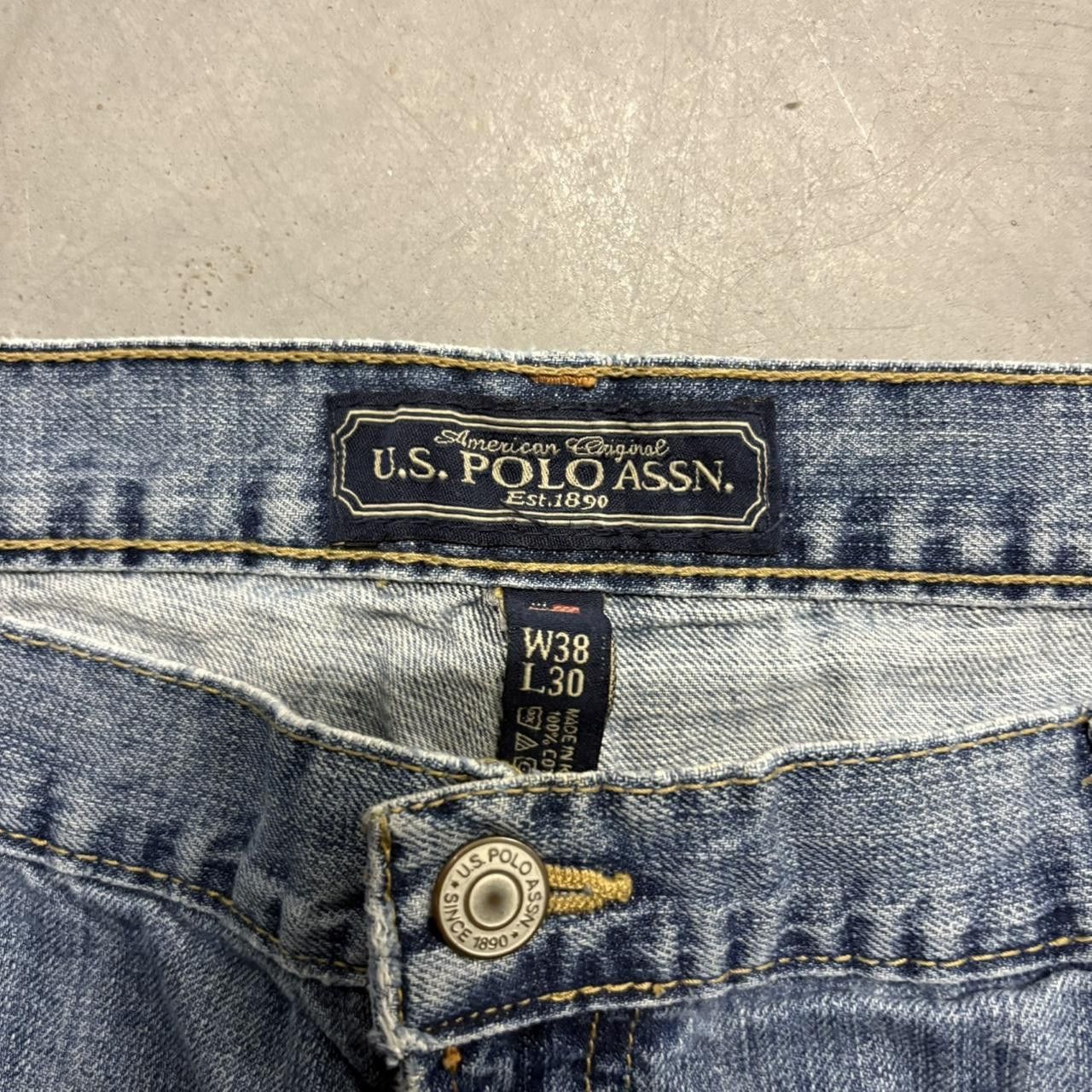 U.S. Polo Assn. Vintage Y2K/2000s Super Baggy Wideleg Medium Wash Us Polo Assn Denim Jeans! Size US 38 / EU 54 - 8 Thumbnail