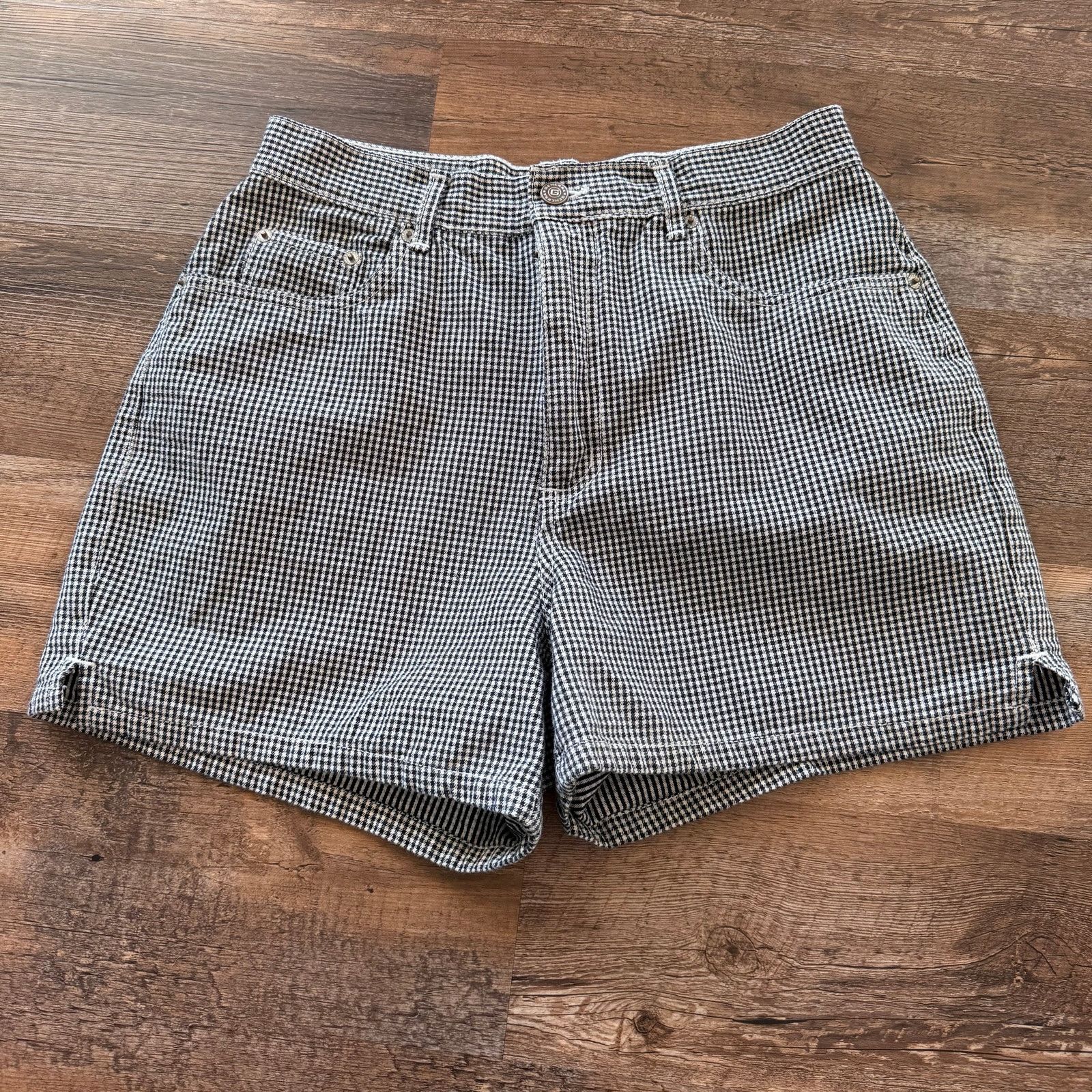 Generra Generra Vintage Checkered High-Rise Denim Shorts Size 32" / US 10 / IT 46 - 2 Thumbnail