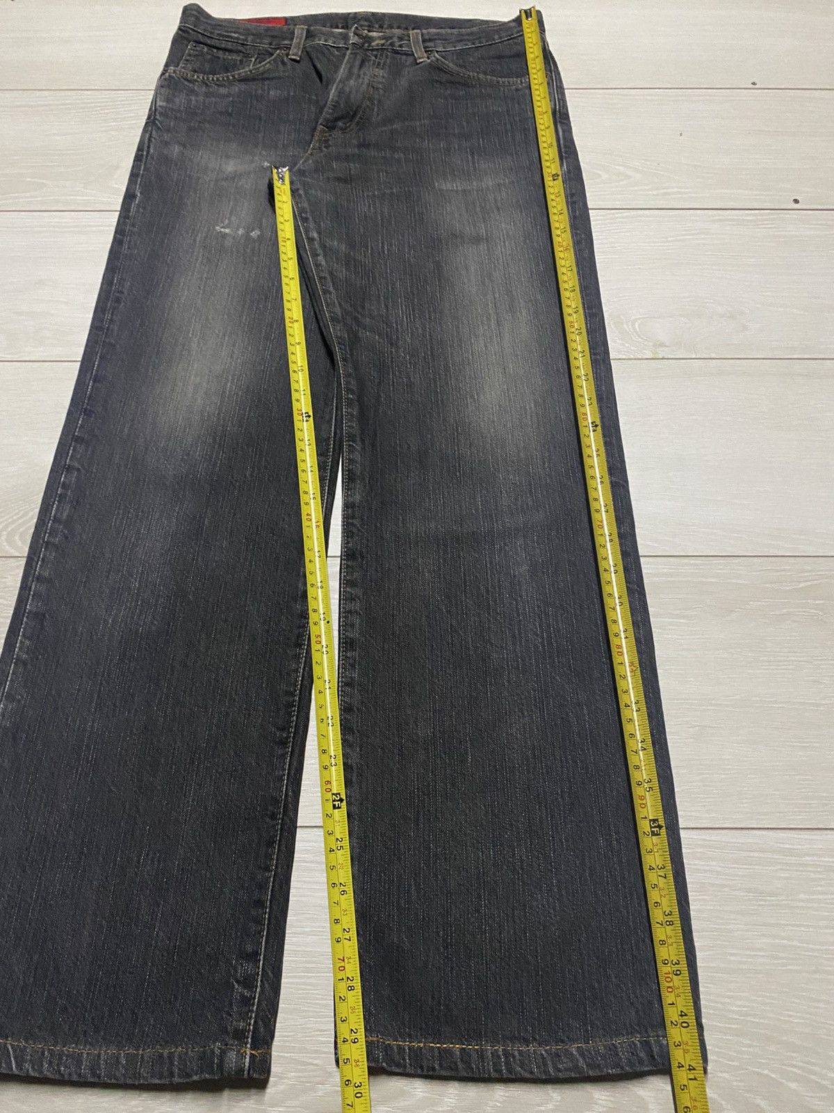 Edwin Vintage Edwin 503 Black Denim Tears Distressed Loose Jeans Size US 32 / EU 48 - 14 Thumbnail