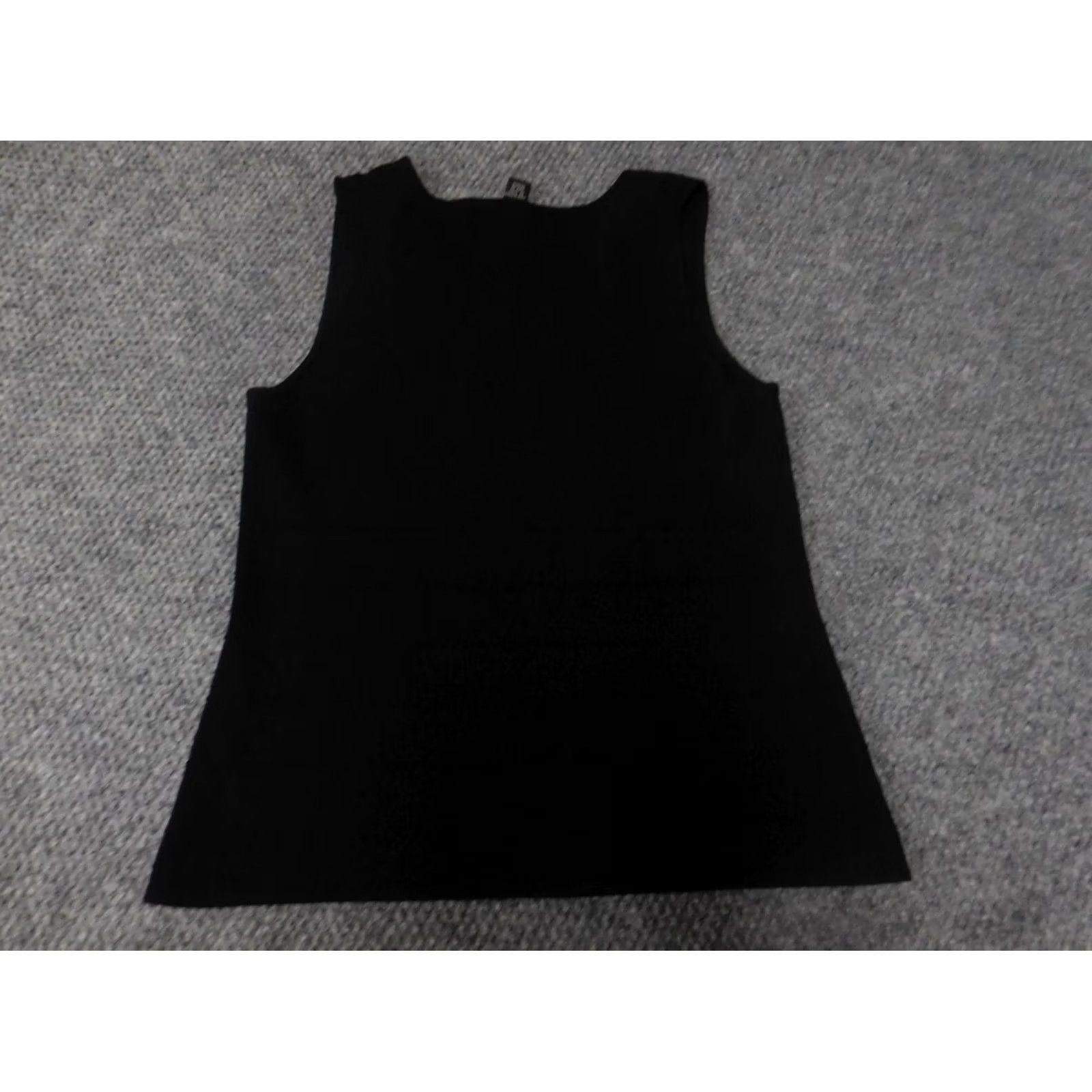 Vintage Cable & Gauge Blouse Womens Medium Black Crew Neck Pullover Casual Sleeveless Cotton Polyester Rayon Stretch Regular Basic Classic Size M / US 6-8 / IT 42-44 - 6 Thumbnail